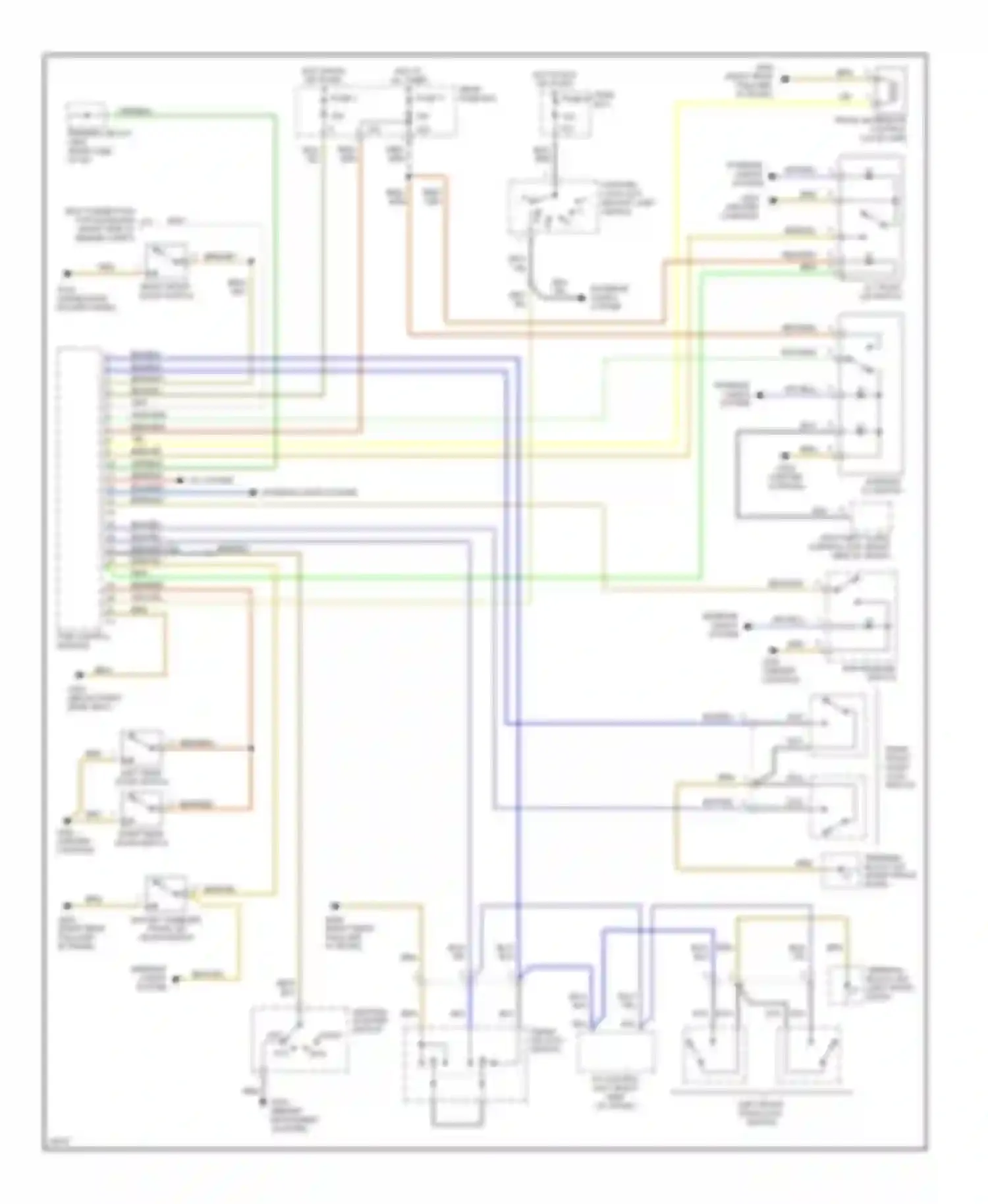 Wiring diagram right front door lock switch for Mercedes-Benz S-class W140 (1991-1998) (2 of 3)
