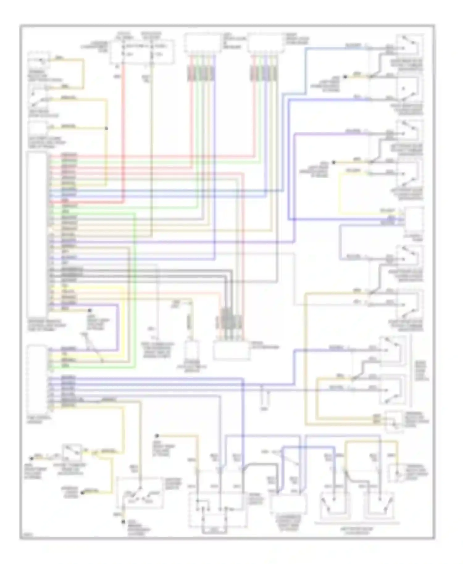 Wiring diagram right front door lock switch for Mercedes-Benz S-class W140 (1991-1998) (3 of 3)