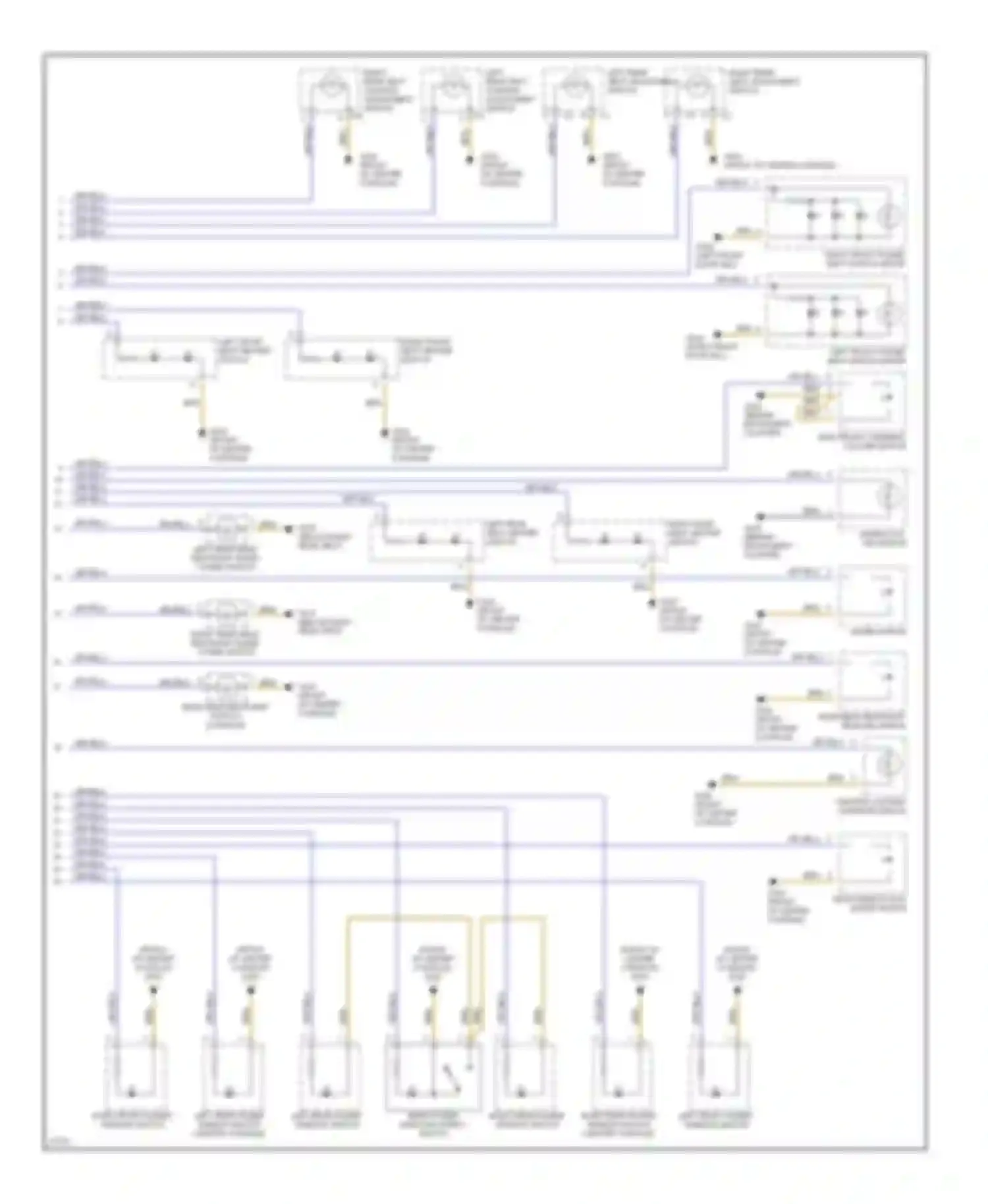 Wiring diagram right front power seat switch group for Mercedes-Benz S-class W140 (1991-1998) (1 of 1)