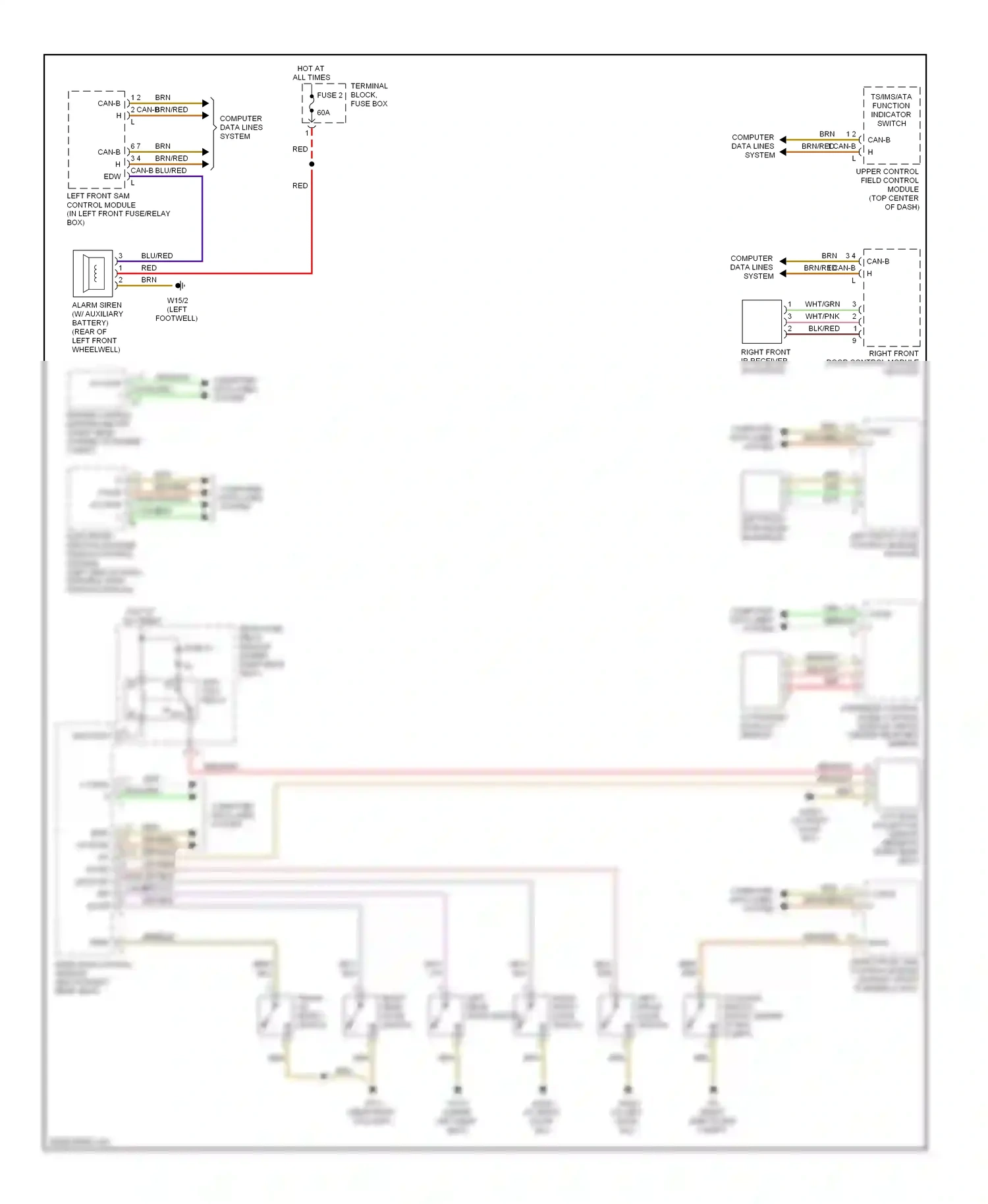 Mercedes-Benz S-class W220 facelift (2002-2005) ts/ims/ata function indicator switch wiring diagram  (1 of 1)