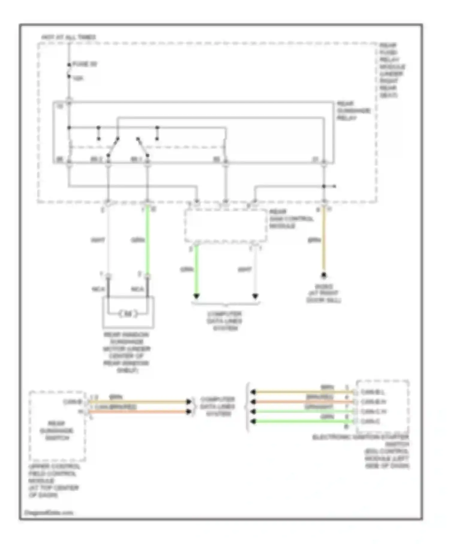 S-class Mercedes-Benz W220 (1998-2005): Rear window sun shade circuit