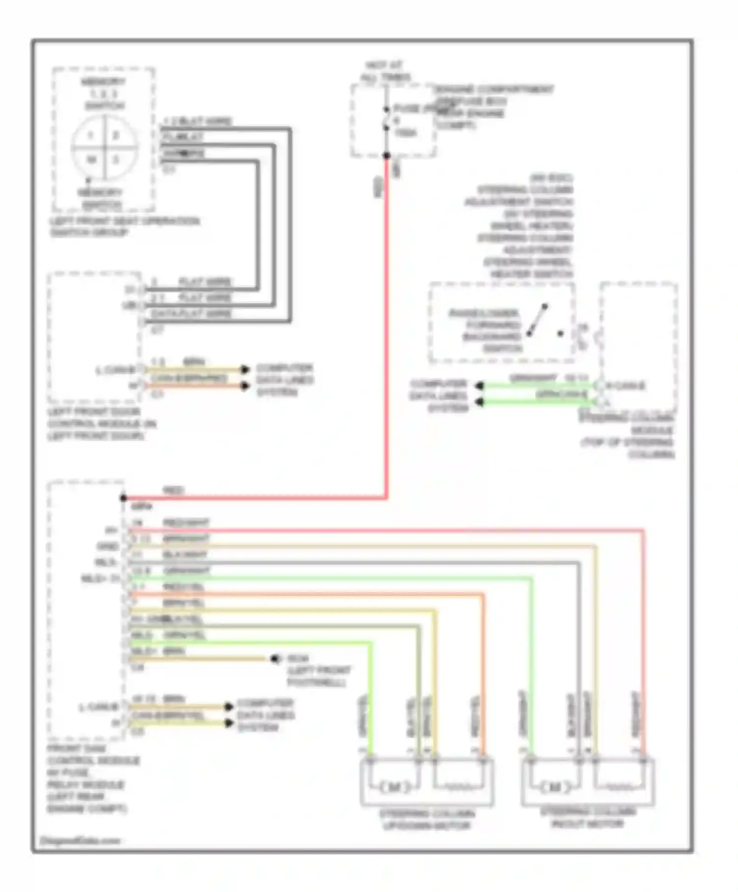 S-class Mercedes-Benz W221 facelift (2009-2013): Steering column memory circuit