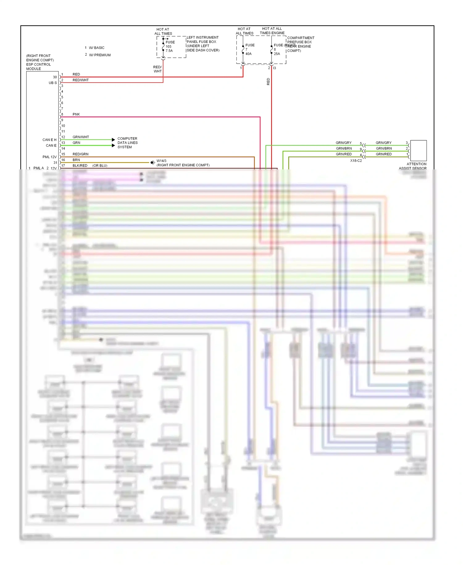 Mercedes-Benz S-class W221 facelift (2009-2013) basic wiring diagram  (1 of 1)