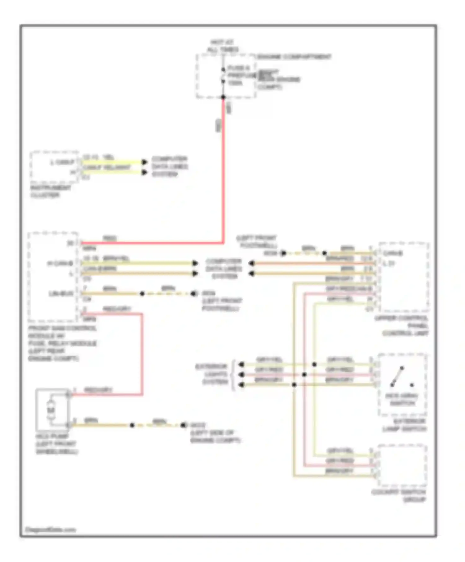Wiring diagram cockpit switch group for Mercedes-Benz S-class W221 facelift (2009-2013) (3 of 5)