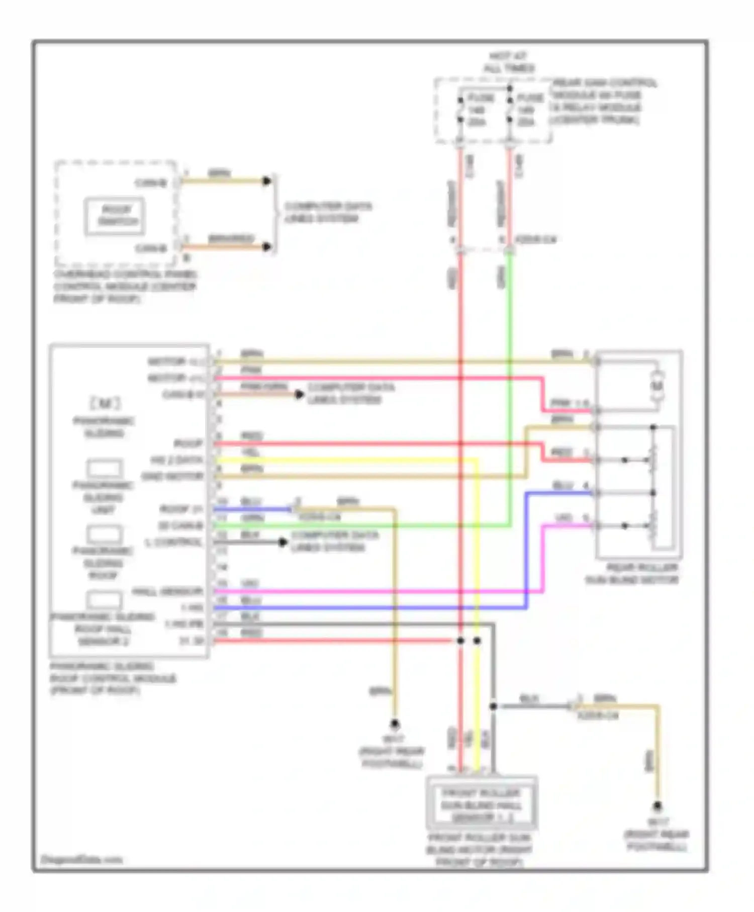 Wiring diagram computer data lines system for Mercedes-Benz S-class W221 facelift (2009-2013) (56 of 79)