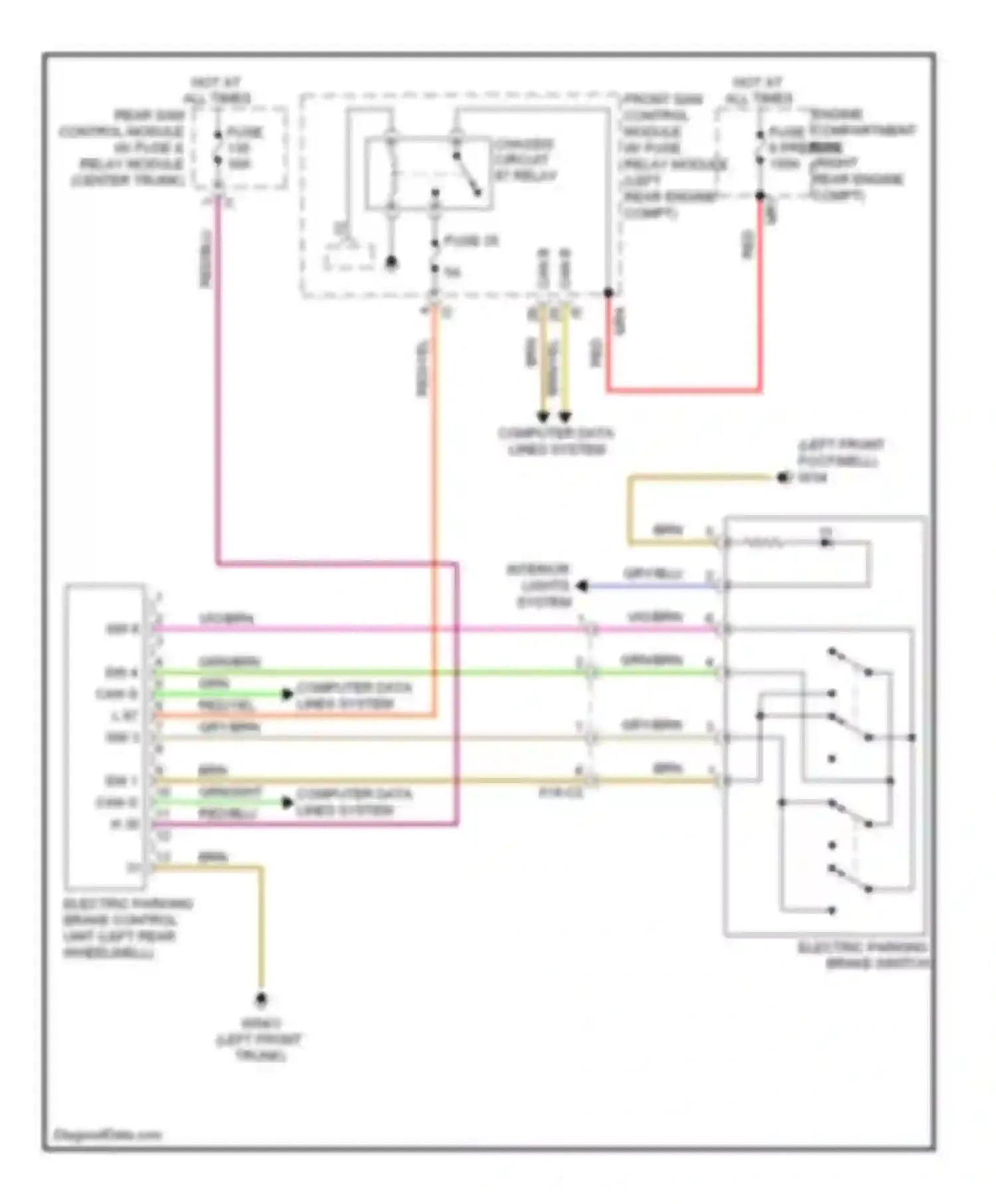 Wiring diagram computer data lines system for Mercedes-Benz S-class W221 facelift (2009-2013) (66 of 79)