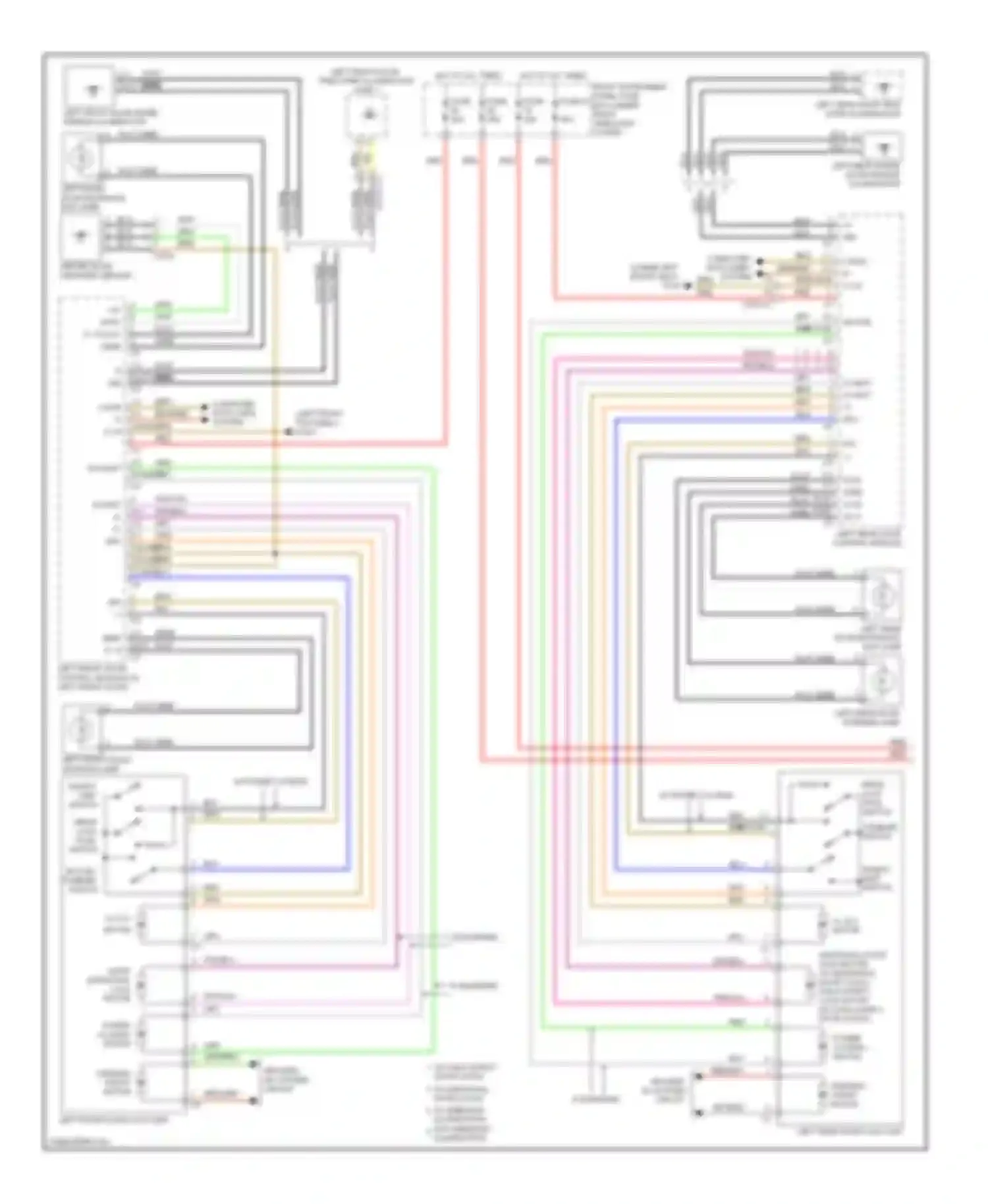 Wiring diagram left front door warning lamp for Mercedes-Benz S-class W221 facelift (2009-2013) (1 of 2)