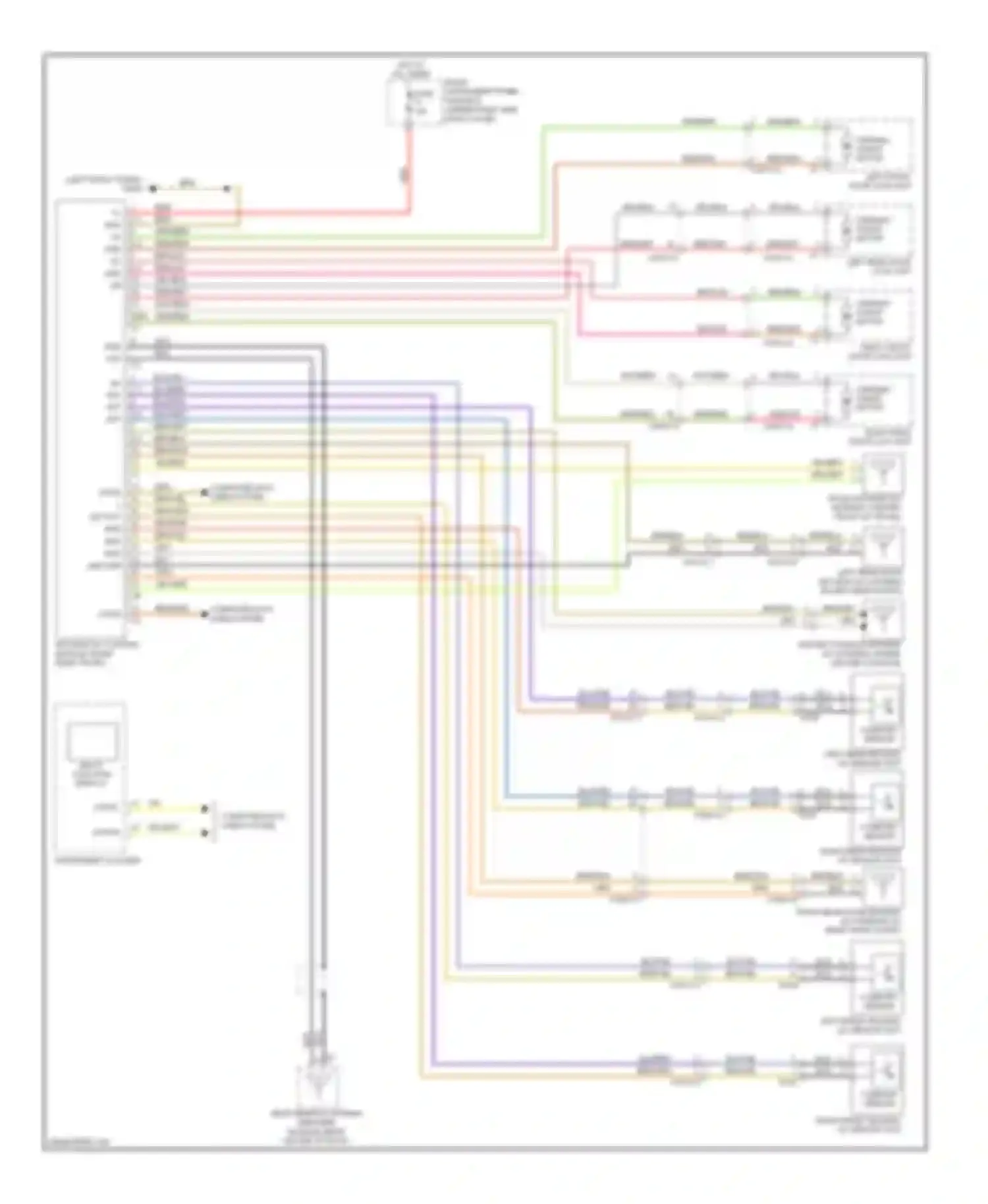 Wiring diagram left rear keyless go sensor unit for Mercedes-Benz S-class W221 facelift (2009-2013) (1 of 1)