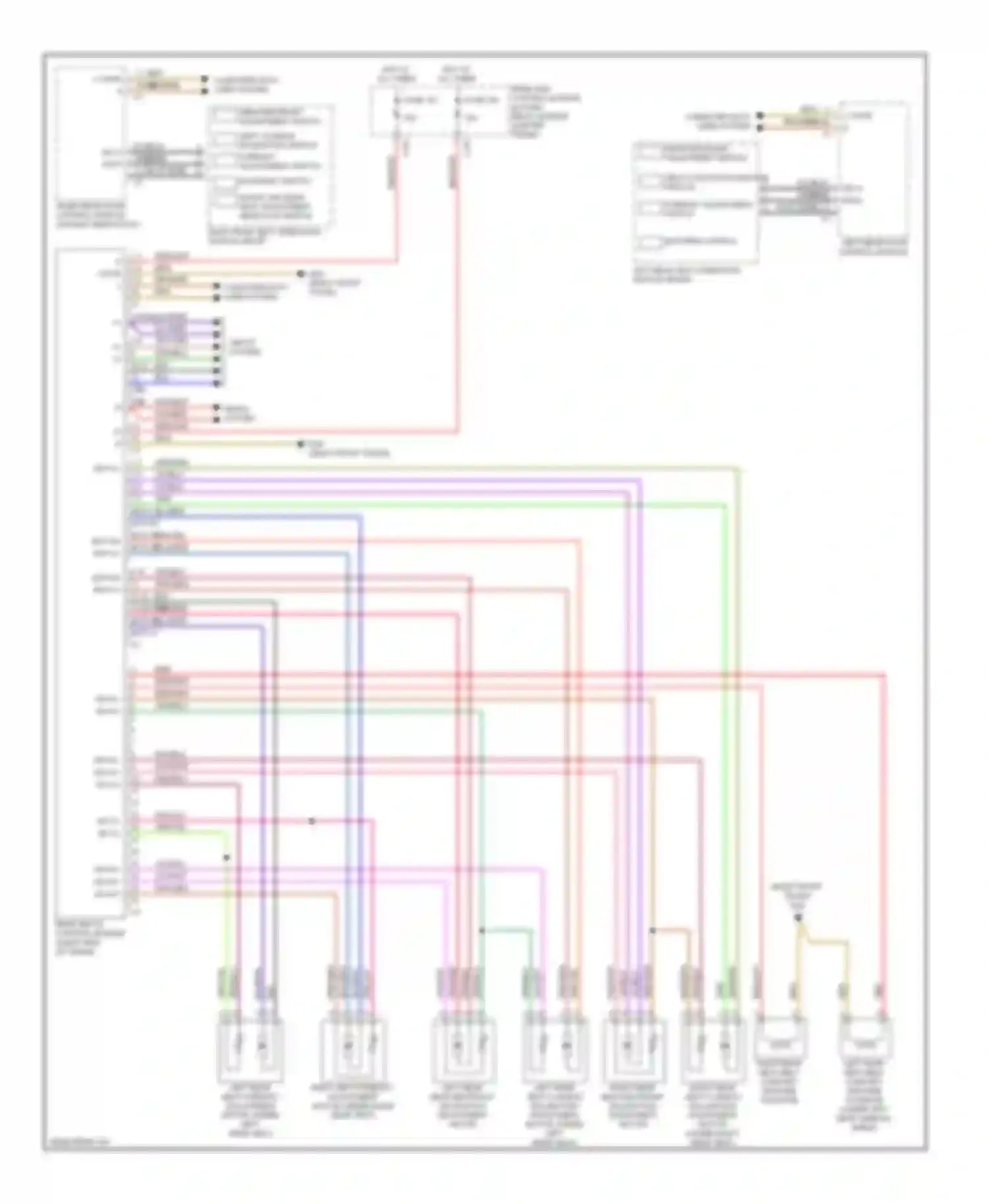 Wiring diagram left rear seat operation switch group for Mercedes-Benz S-class W221 facelift (2009-2013) (1 of 2)