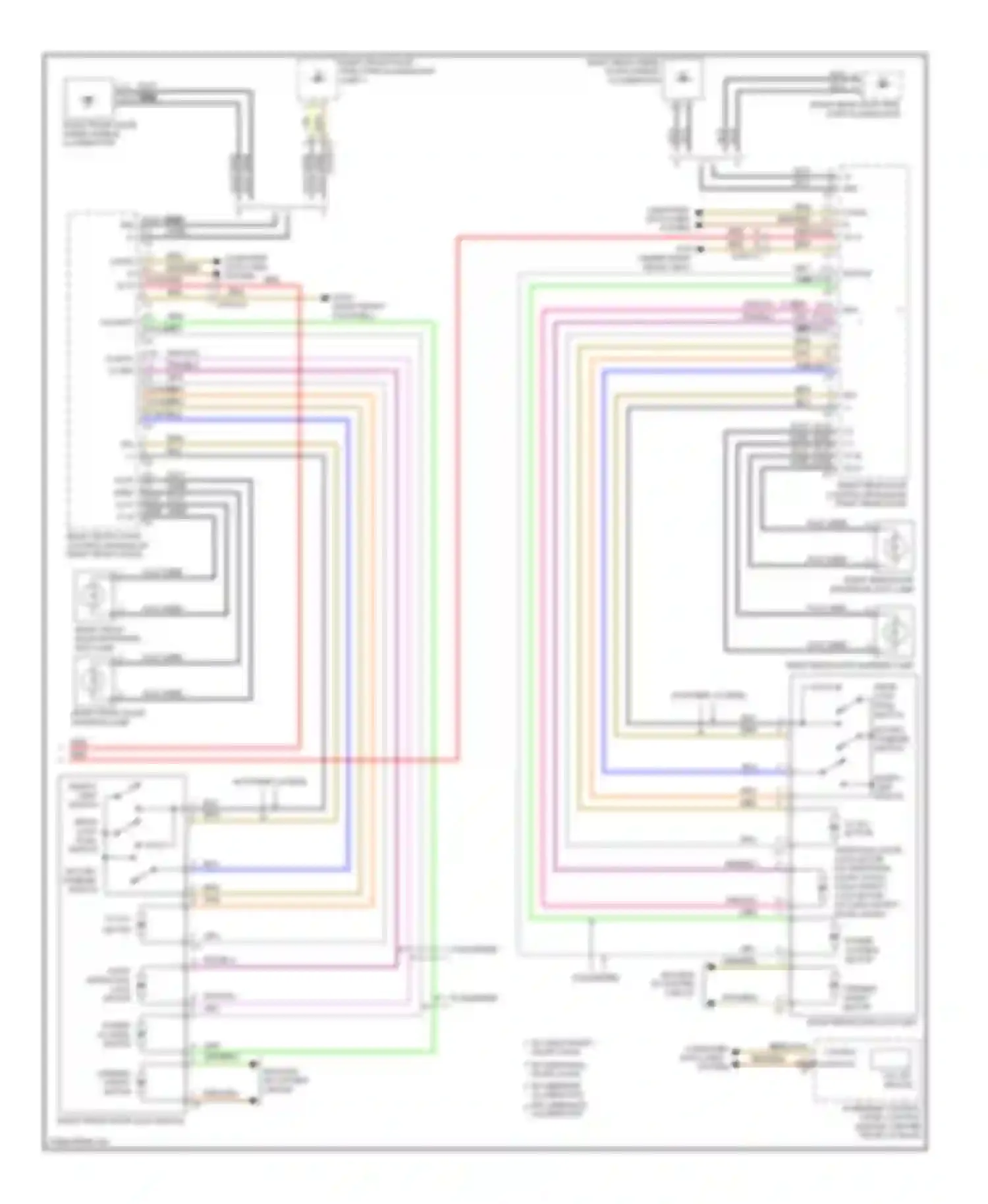 Wiring diagram right front door inside handle illumination for Mercedes-Benz S-class W221 facelift (2009-2013) (1 of 2)