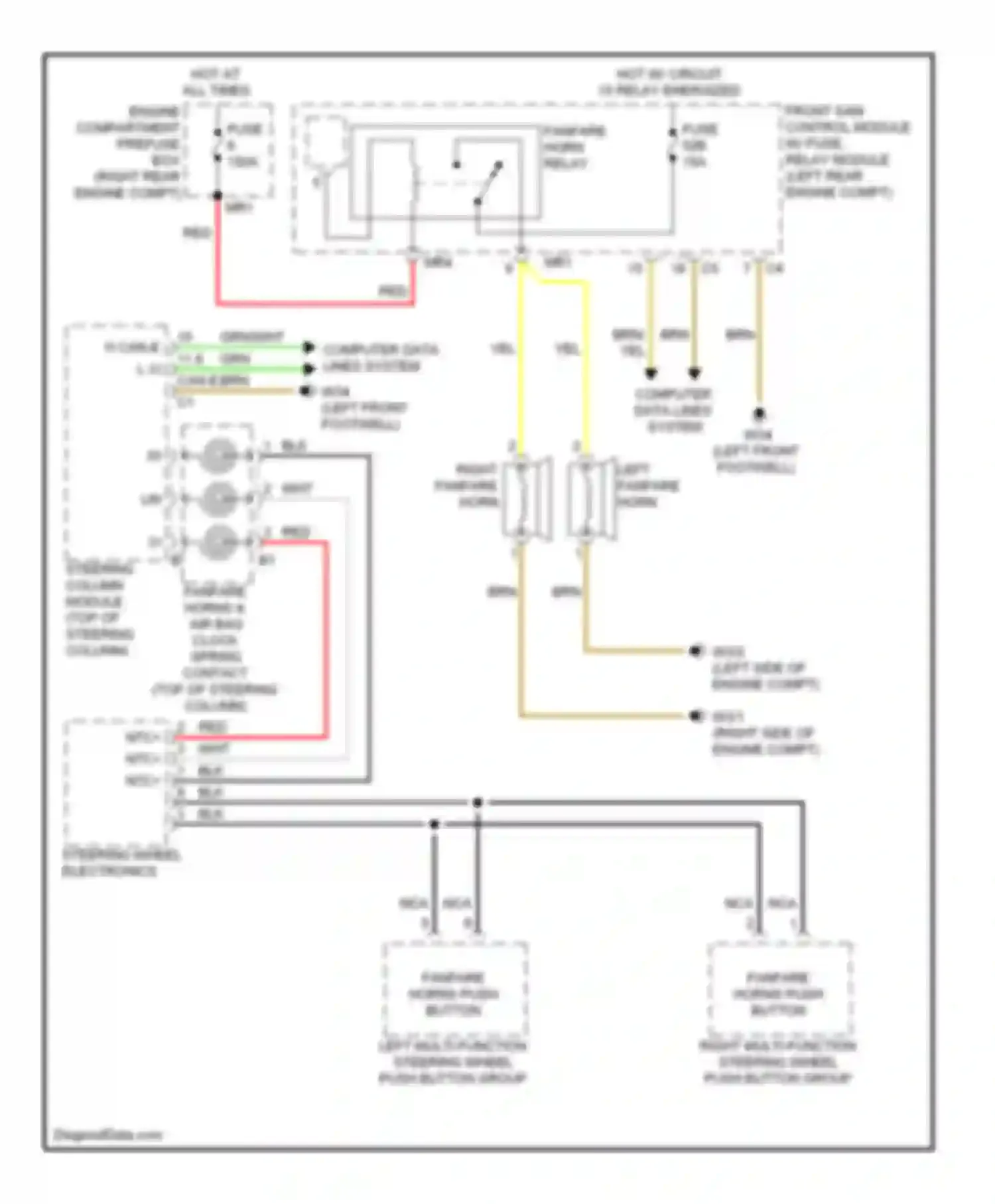 Wiring diagram right multi-function steering wheel push button group for Mercedes-Benz S-class W221 facelift (2009-2013) (1 of 1)