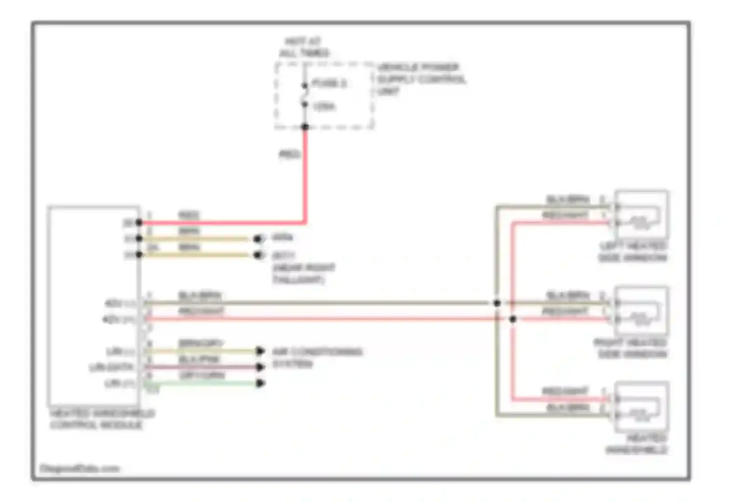 S-class Mercedes-Benz W221 (2005-2009): Heated windshield circuit