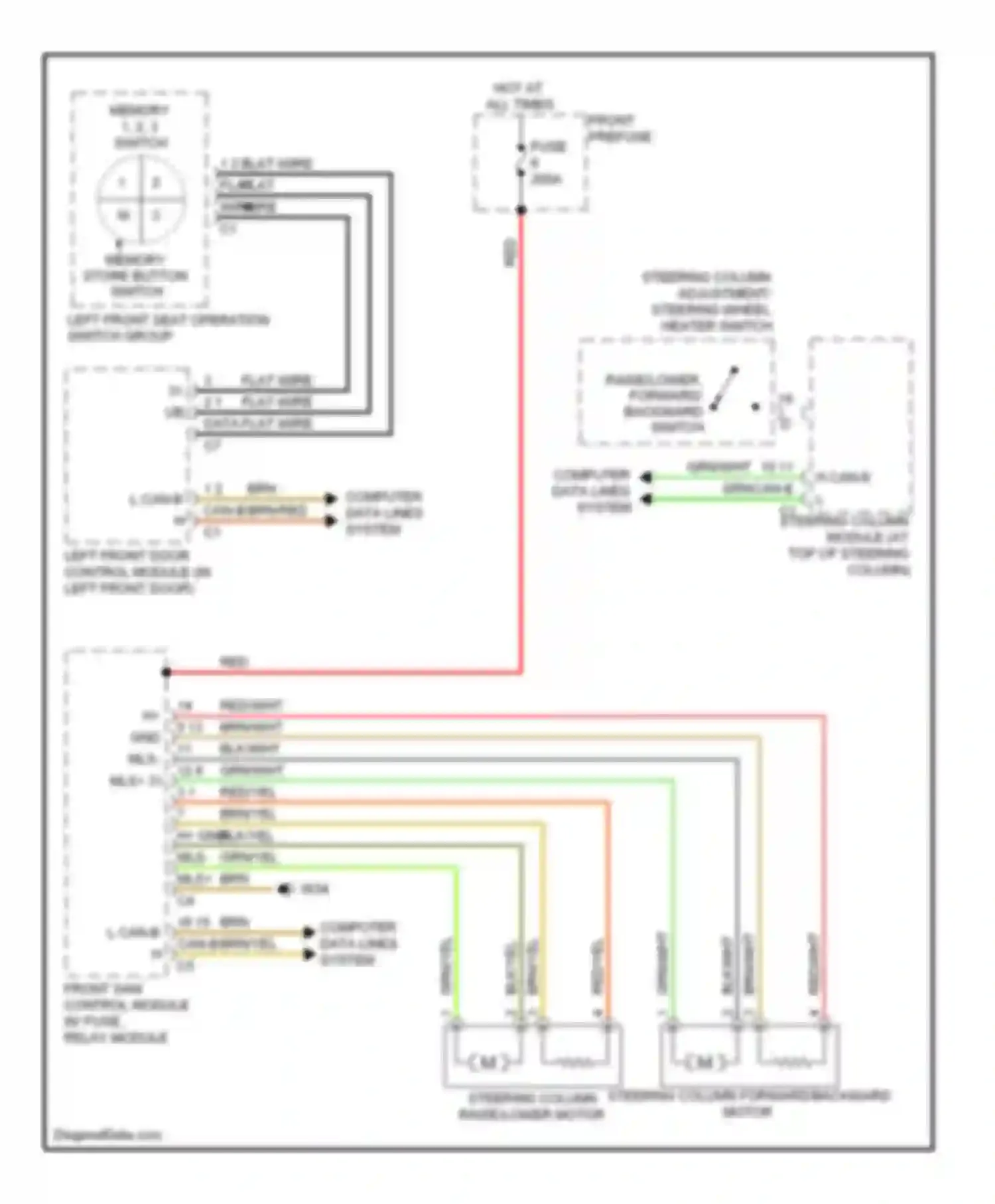 S-class Mercedes-Benz W221 (2005-2009): Steering column memory circuit