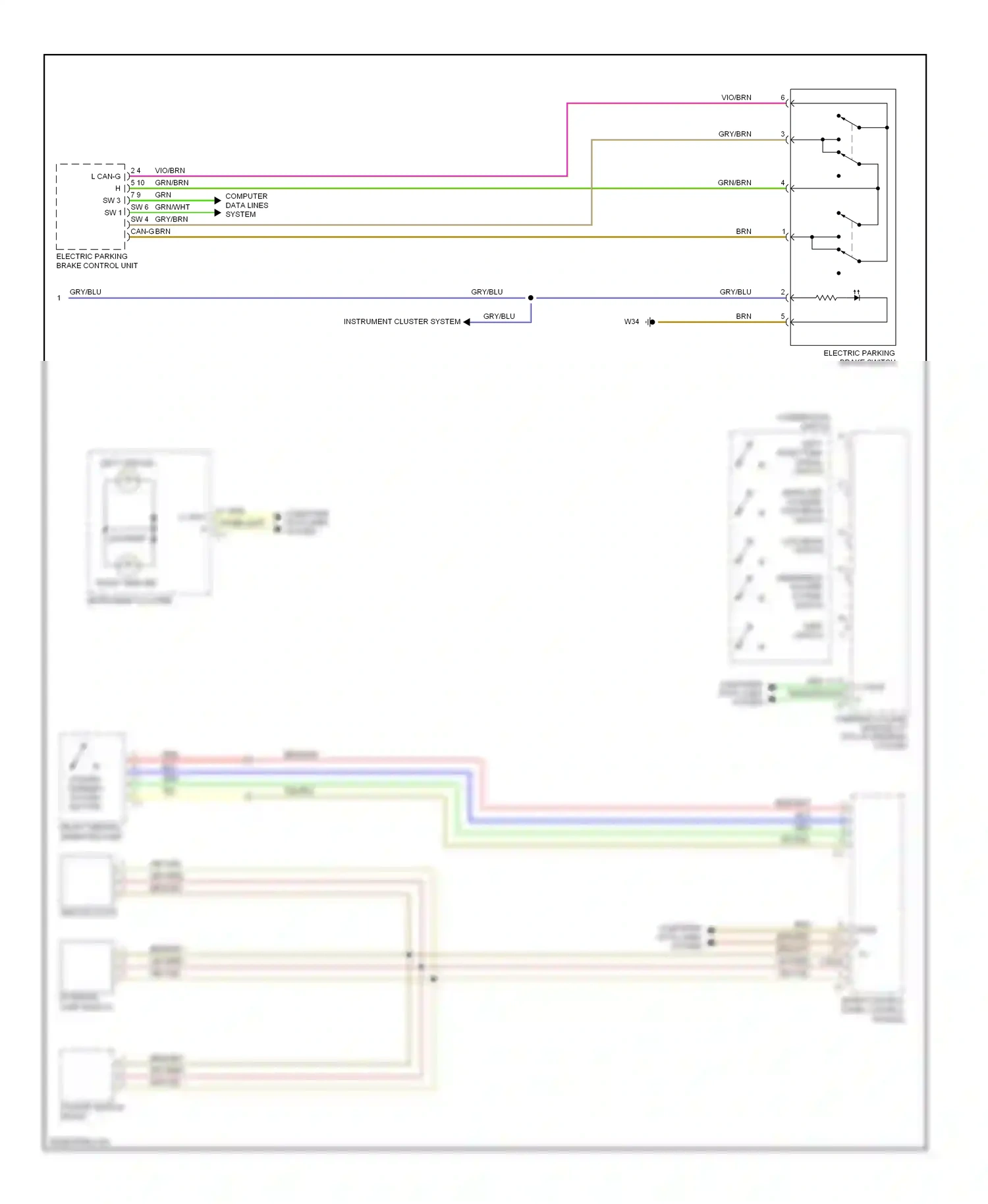 Mercedes-Benz S-class W221 (2005-2009) upper control panel control module wiring diagram  (3 of 7)