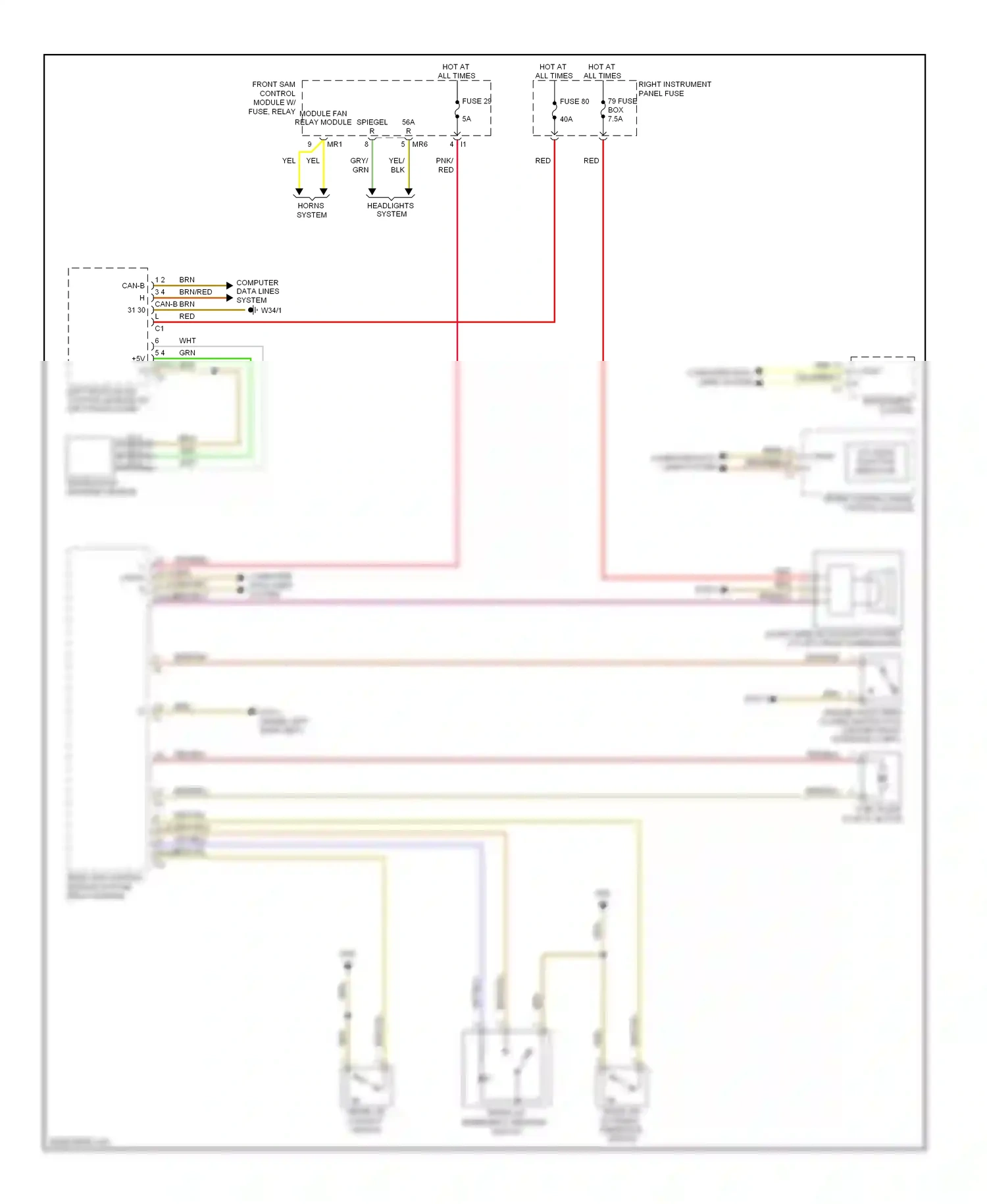 Mercedes-Benz S-class W221 (2005-2009) upper control panel control module wiring diagram  (1 of 7)