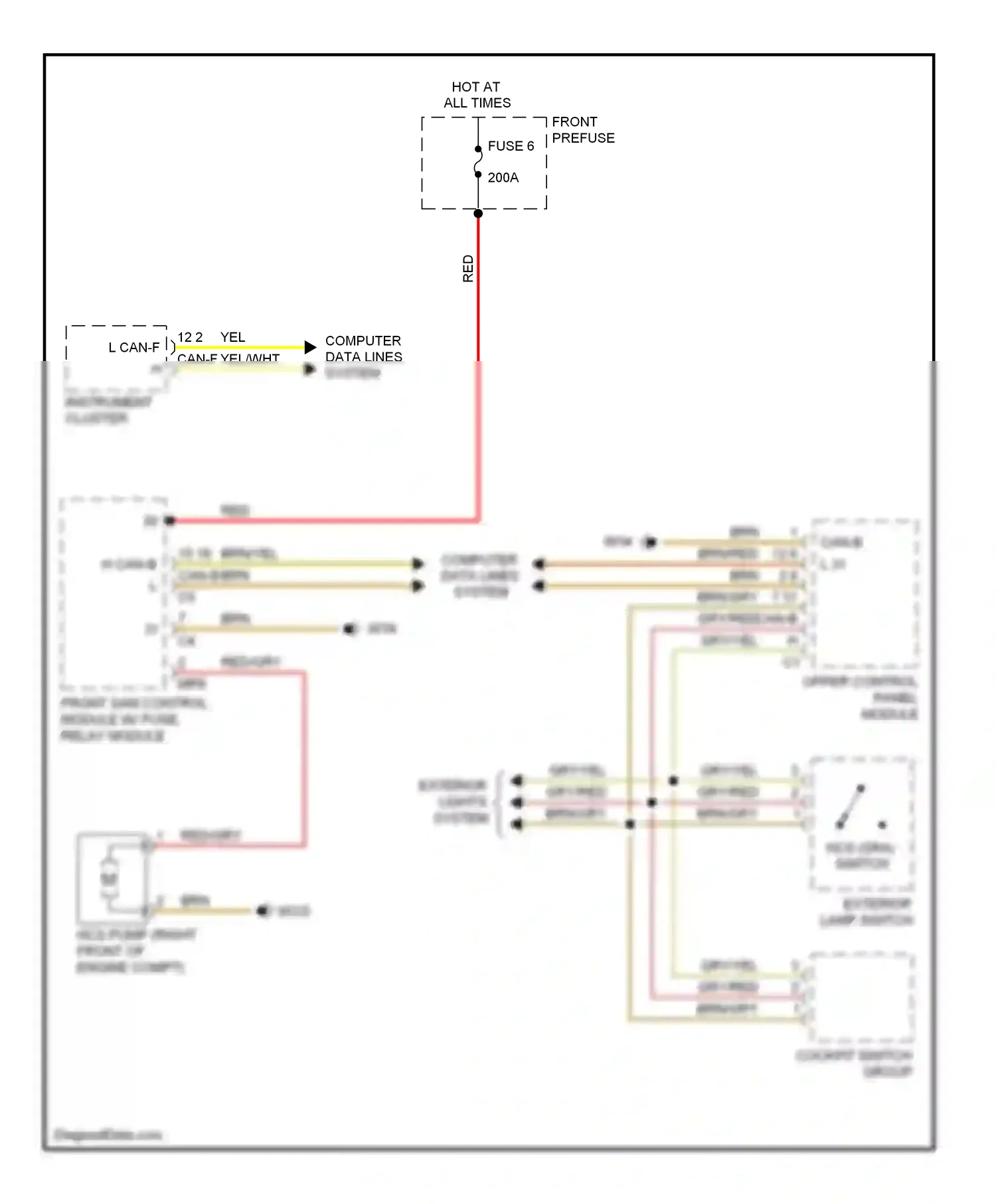 Mercedes-Benz S-class W221 (2005-2009) upper control panel module wiring diagram  (1 of 3)