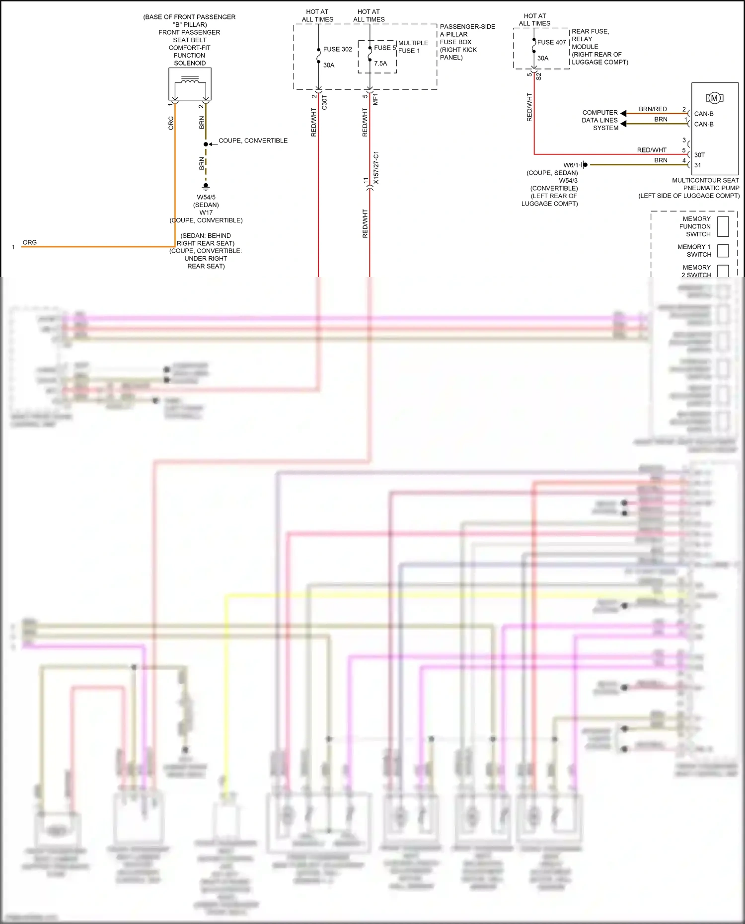 Mercedes-Benz S-class W222/C217/A217 facelift (2017-2020) memory function switch memory 1 switch wiring diagram  (2 of 3)