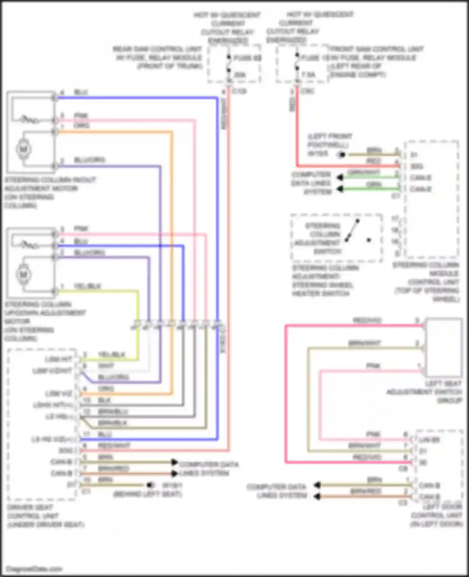 SLK-class AMG Mercedes-Benz R172 (2011-2016): Steering column memory circuit