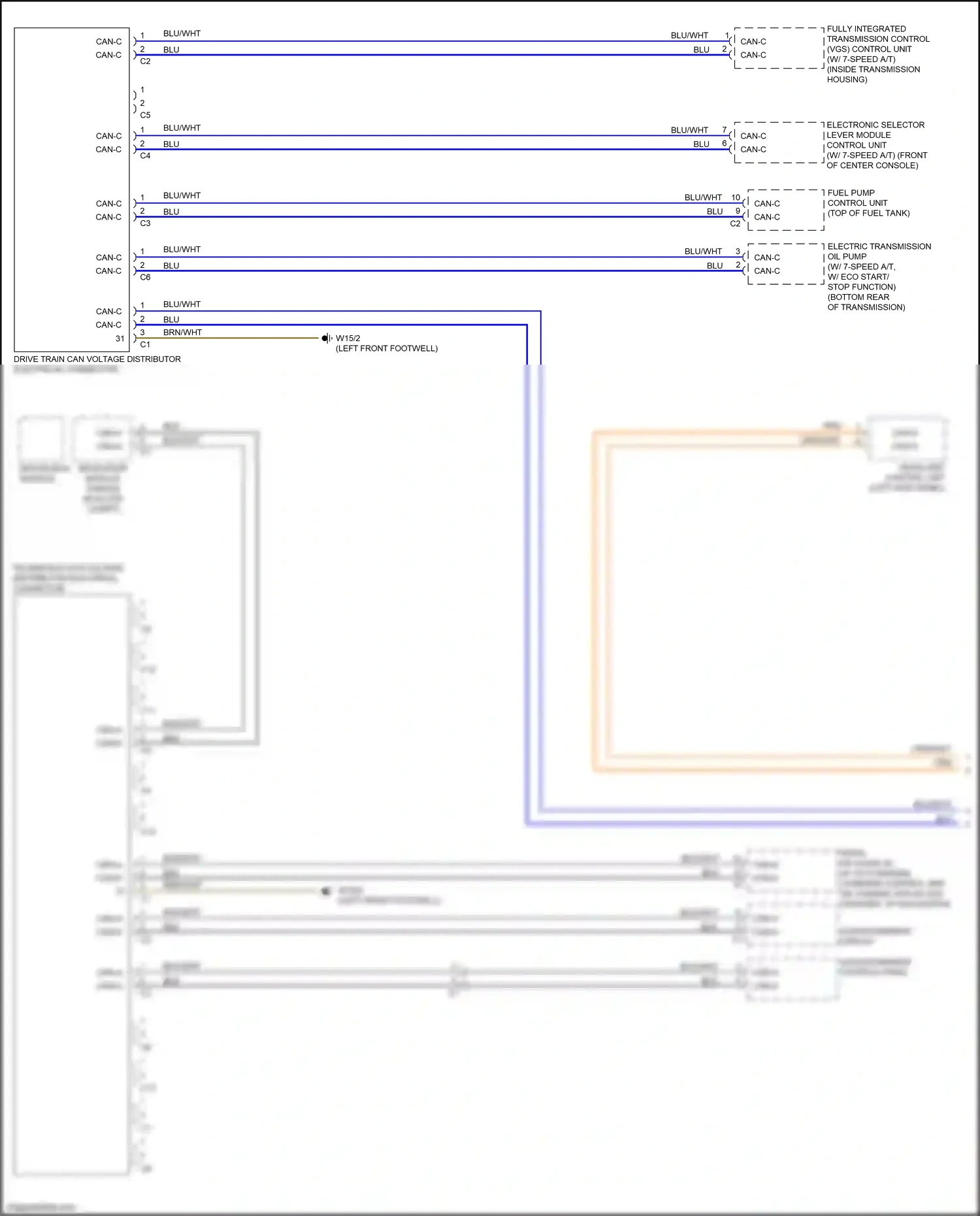 Wiring diagram command control unit for Mercedes-Benz SLK-class AMG R172 (2011-2016) (1 of 2)