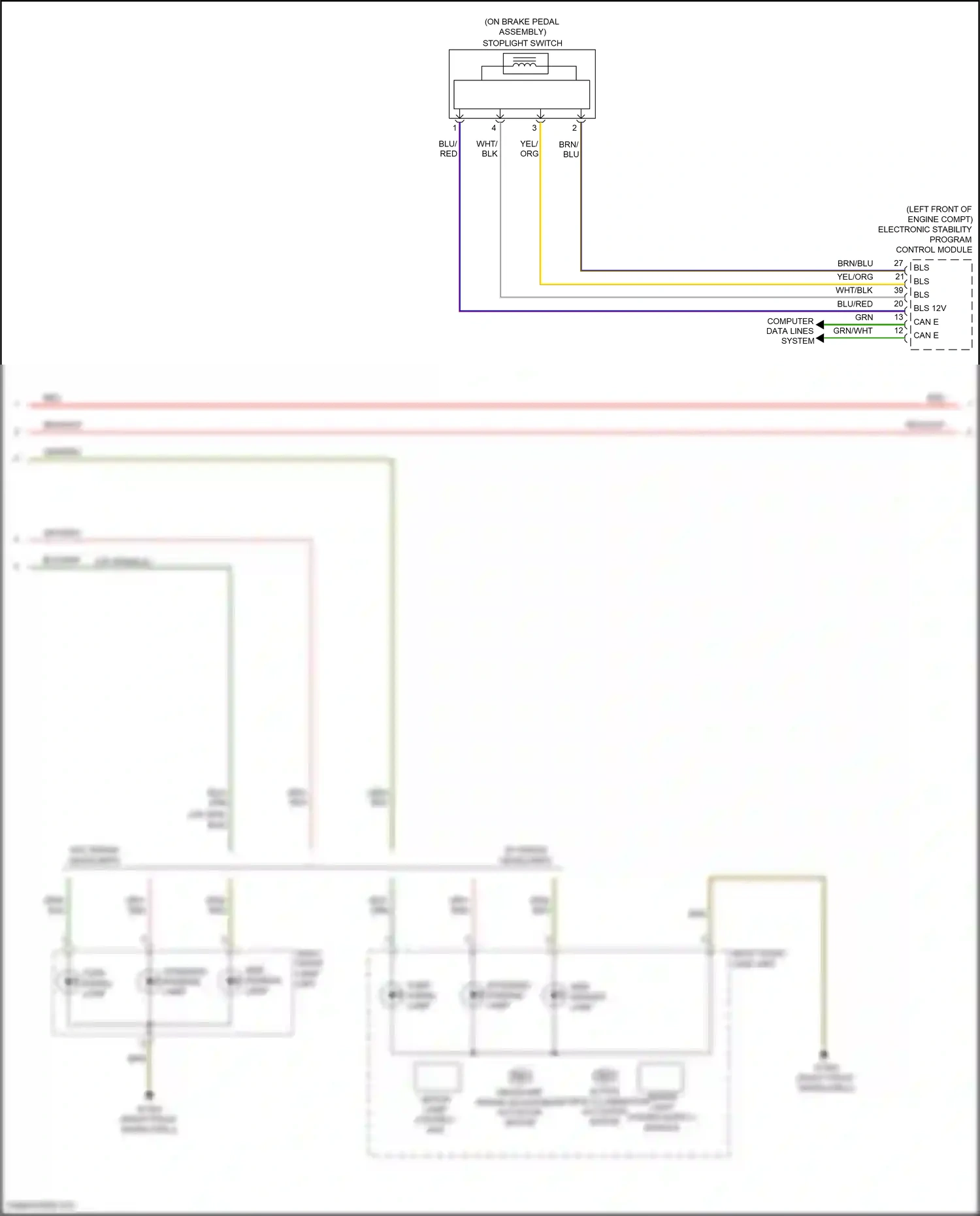 Wiring diagram electronic stability program control module for Mercedes-Benz SLK-class AMG R172 (2011-2016) (1 of 1)