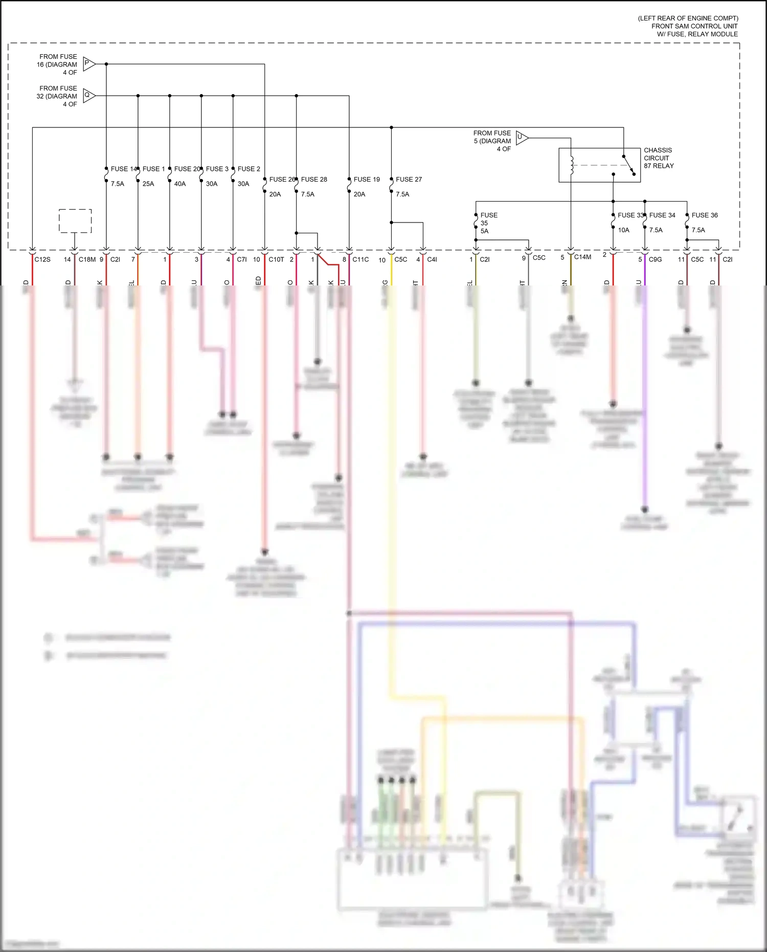 Wiring diagram electronic stability program control unit for Mercedes-Benz SLK-class AMG R172 (2011-2016) (6 of 7)