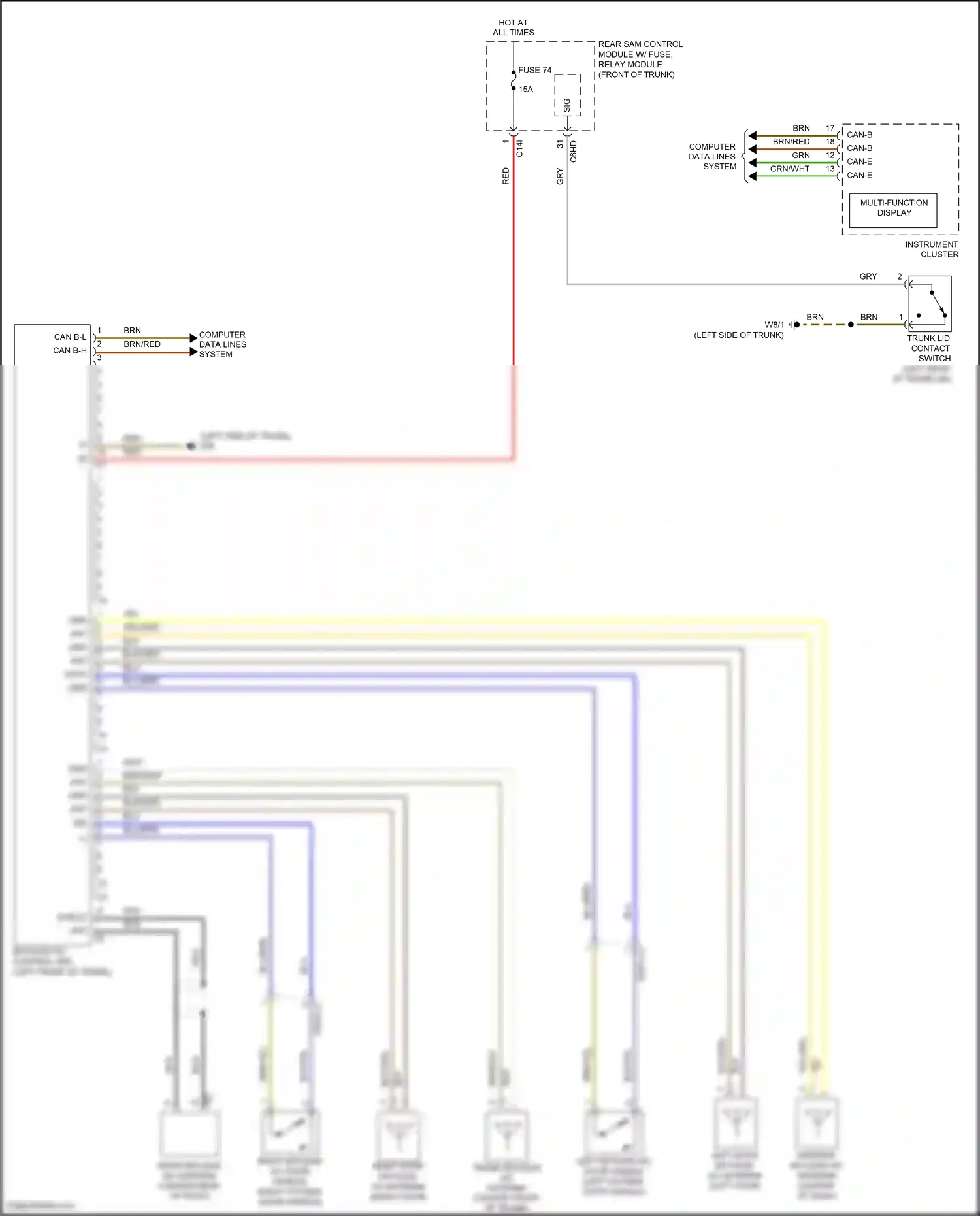 Wiring diagram multi-function display for Mercedes-Benz SLK-class AMG R172 (2011-2016) (3 of 4)