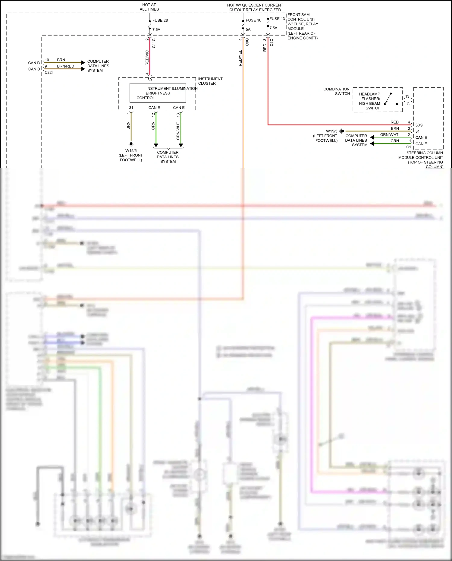 Wiring diagram overhead control panel control module for Mercedes-Benz SLK-class AMG R172 (2011-2016) (3 of 3)