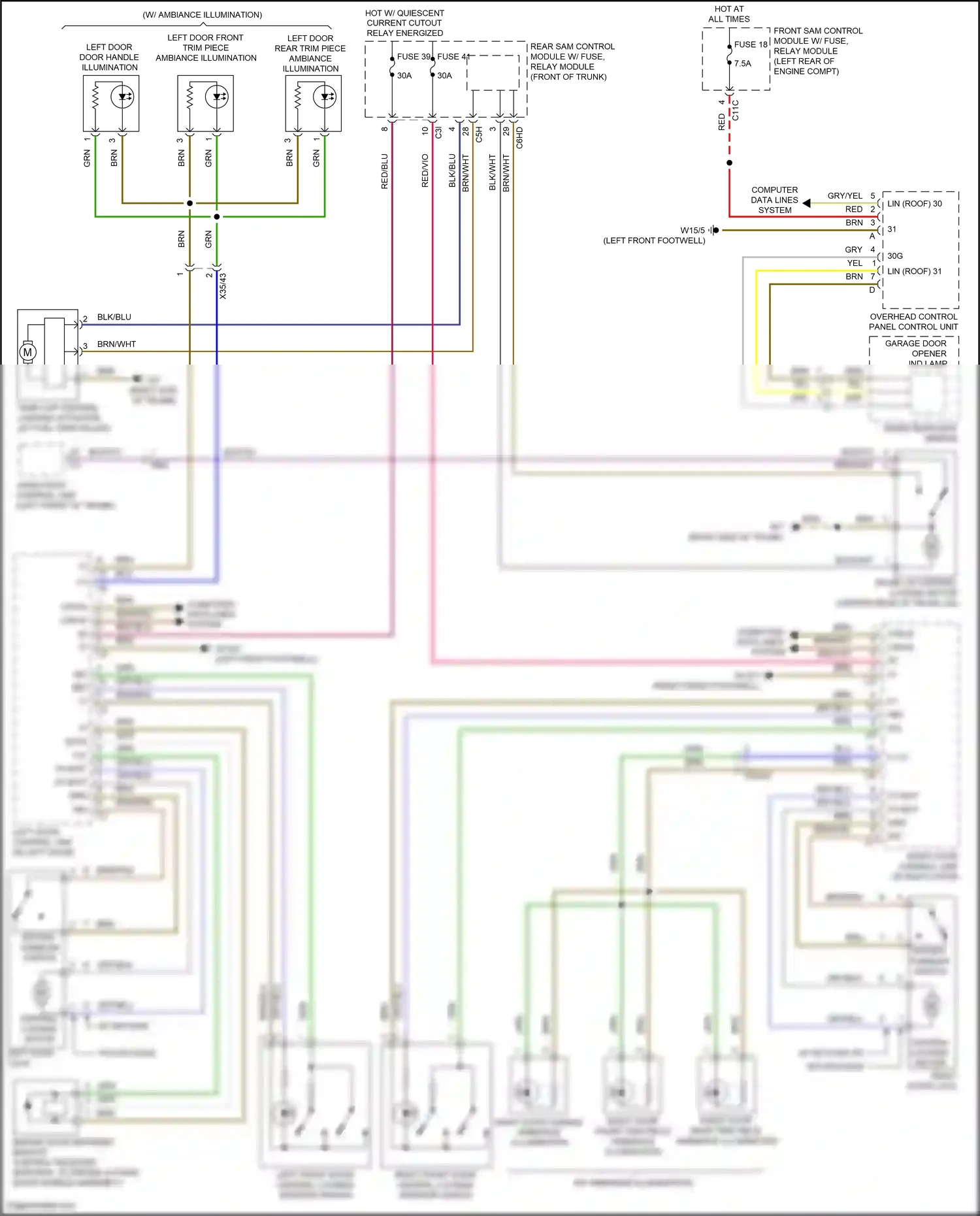 Wiring diagram overhead control panel control unit for Mercedes-Benz SLK-class AMG R172 (2011-2016) (2 of 9)