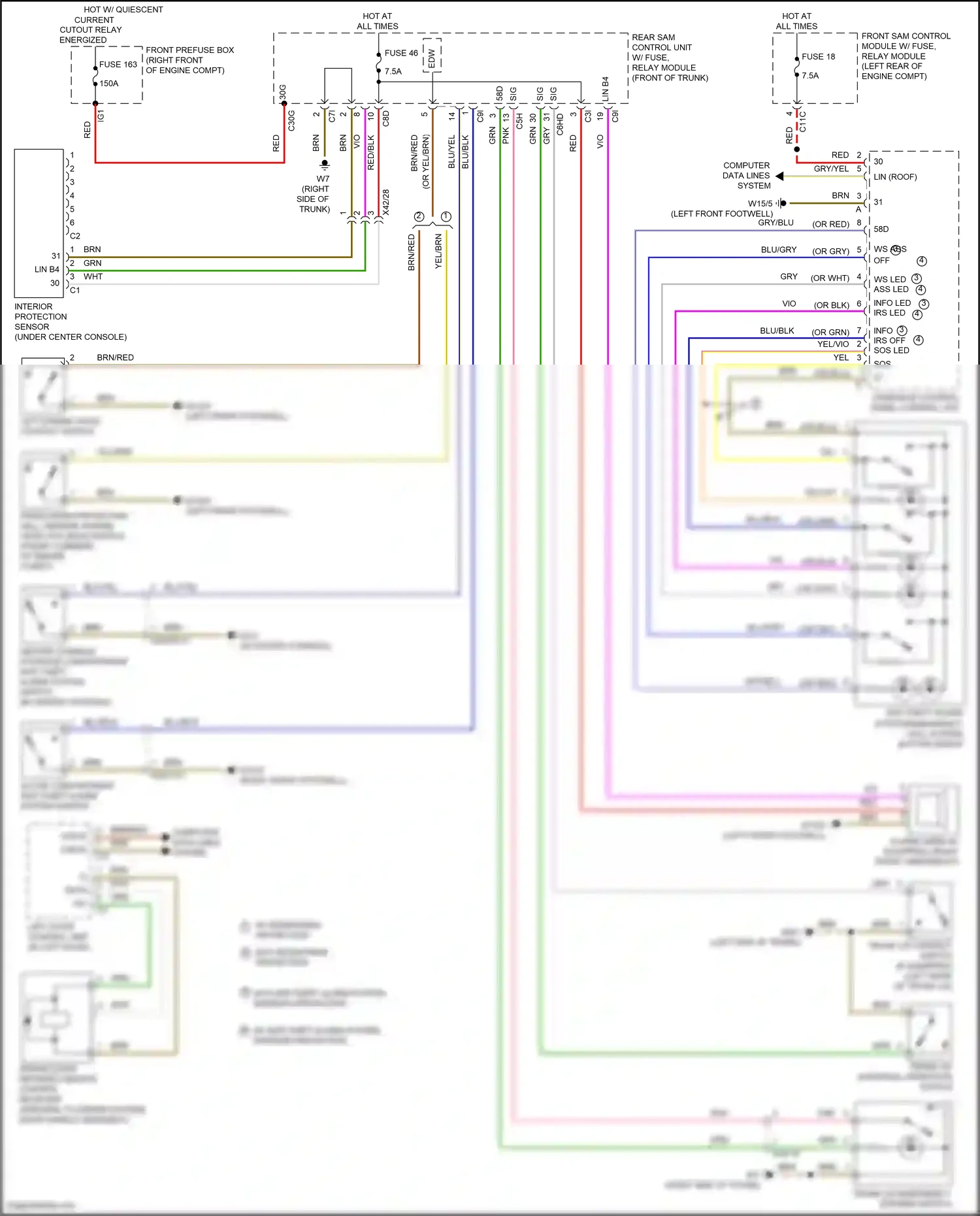 Wiring diagram overhead control panel control unit for Mercedes-Benz SLK-class AMG R172 (2011-2016) (1 of 9)