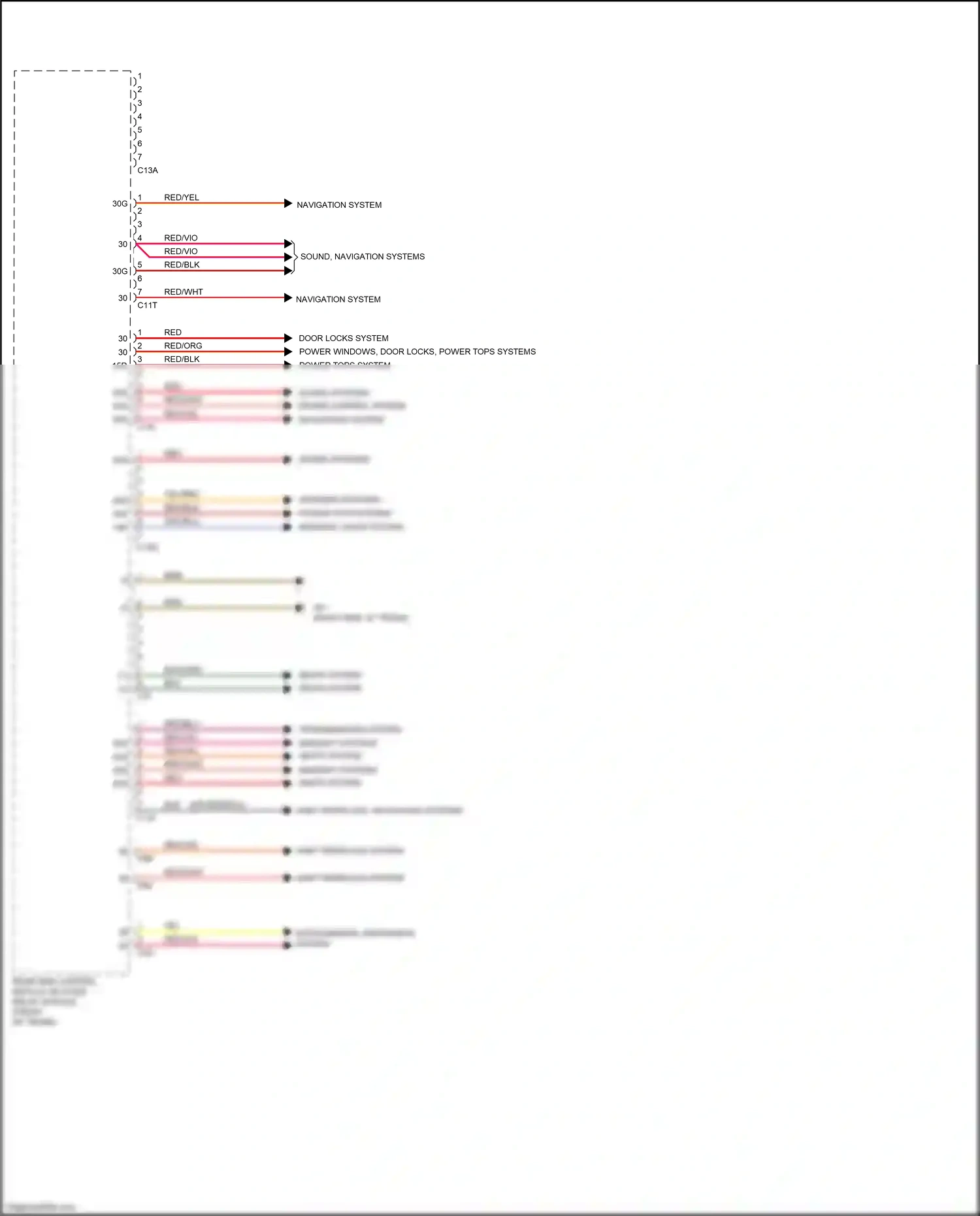 Wiring diagram shift interlock, navigation systems for Mercedes-Benz SLK-class AMG R172 (2011-2016) (1 of 1)