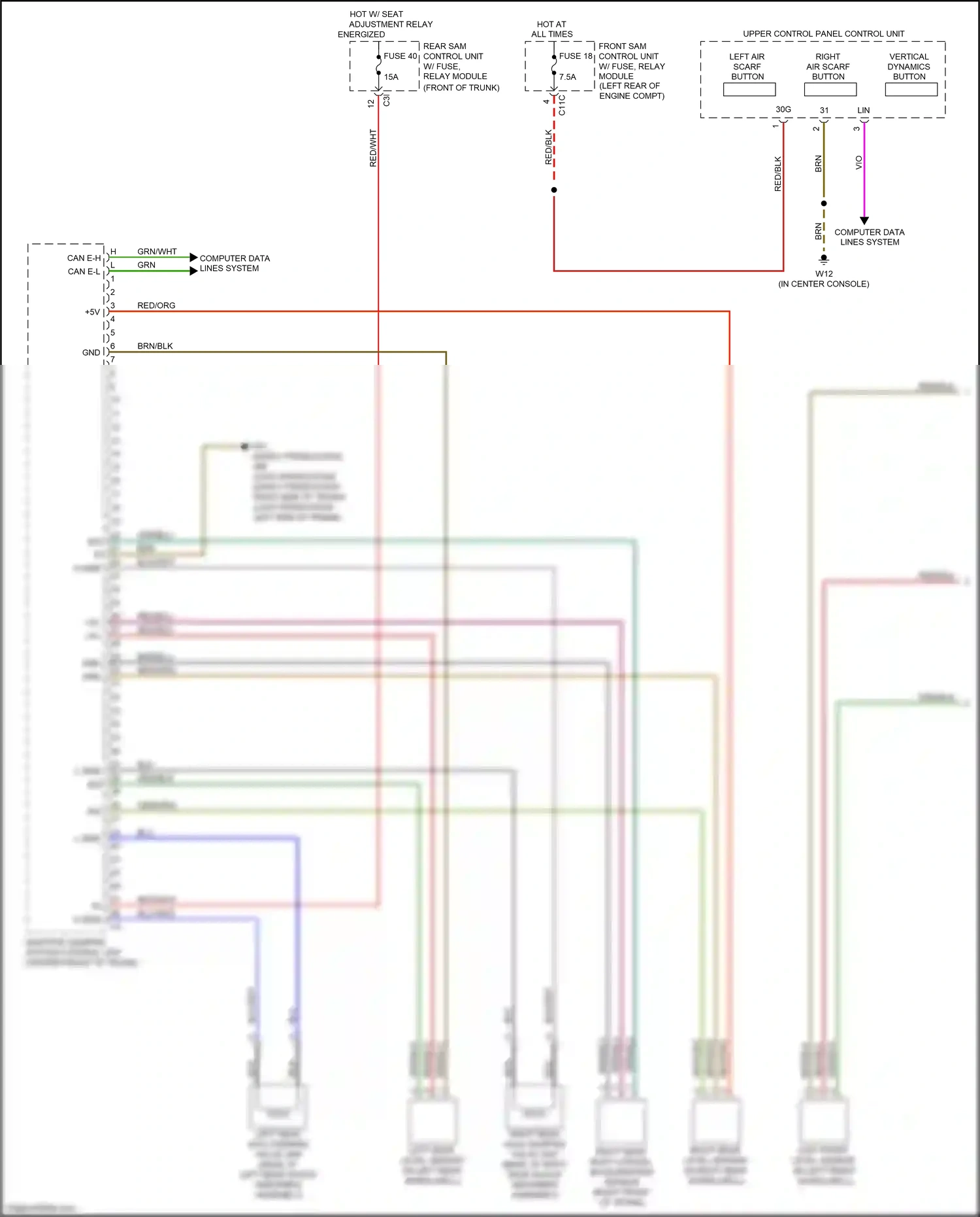 Wiring diagram vertical dynamics button for Mercedes-Benz SLK-class AMG R172 (2011-2016) (1 of 1)