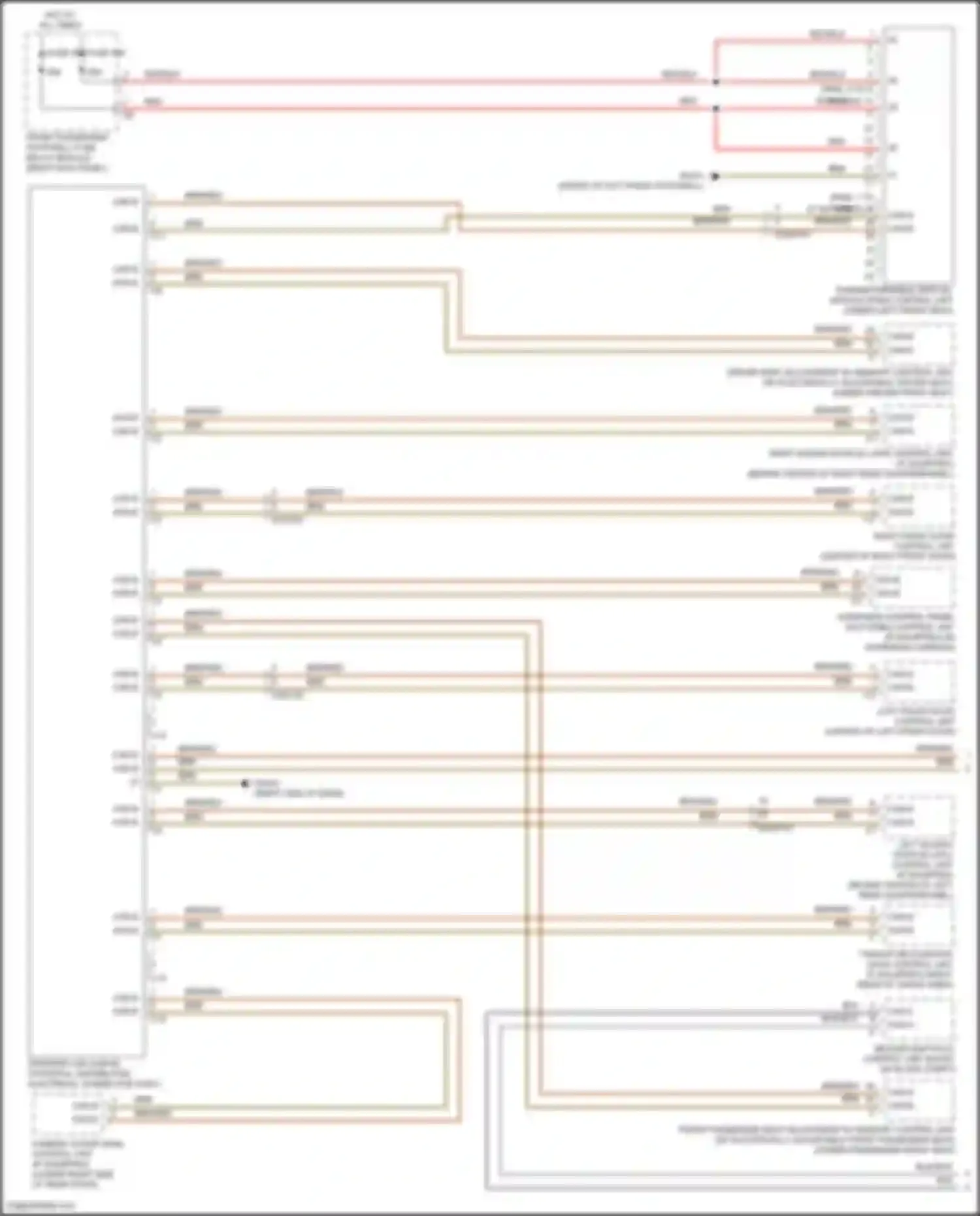 Wiring diagram front passenger footwell fuse, relay module for Mercedes-Benz Vito W447 facelift (2018-2024) (2 of 3)