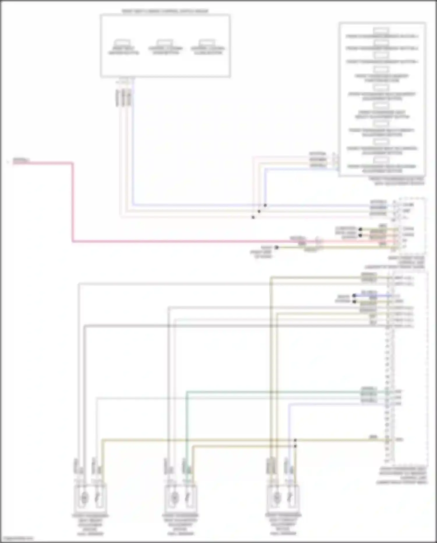 Wiring diagram front passenger seat adjustment w/ memory control unit for Mercedes-Benz Vito W447 facelift (2018-2024) (4 of 5)