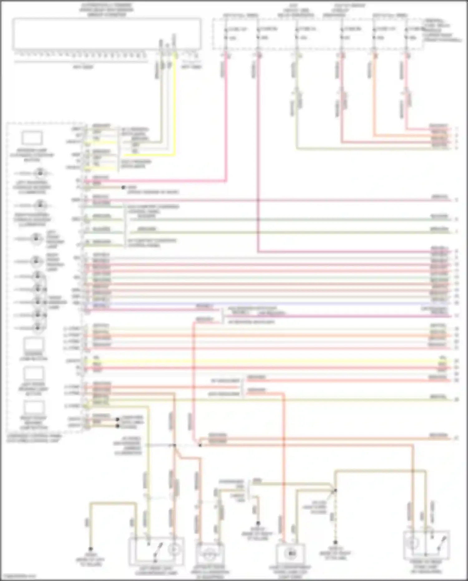 Wiring diagram right front reading lamp button for Mercedes-Benz Vito W447 facelift (2018-2024) (1 of 2)