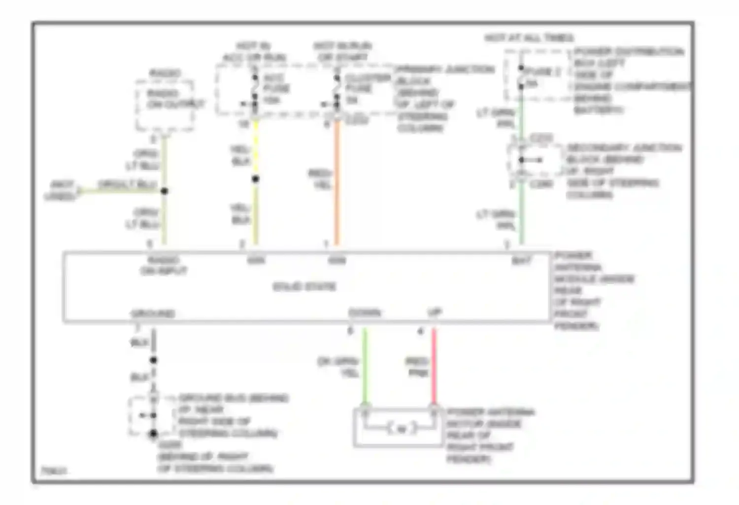 Cougar Mercury VII (1989-1997): Power antenna circuit