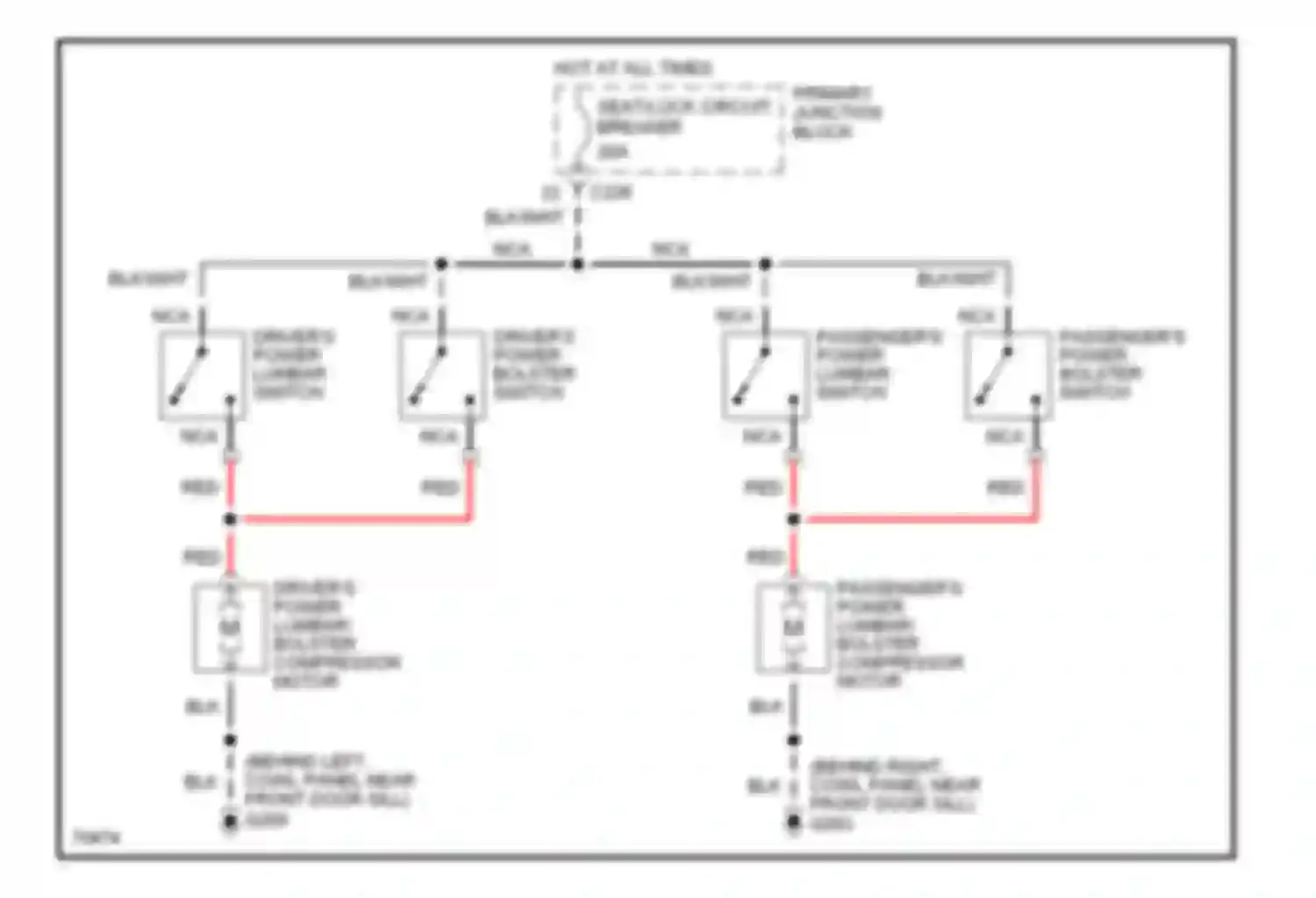 Cougar Mercury VII (1989-1997): Power lumbar seat circuit