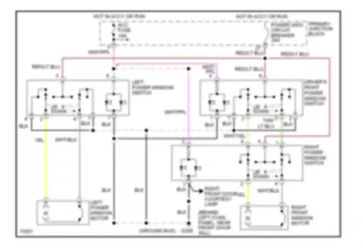 Cougar Mercury VII (1989-1997): Power window circuit