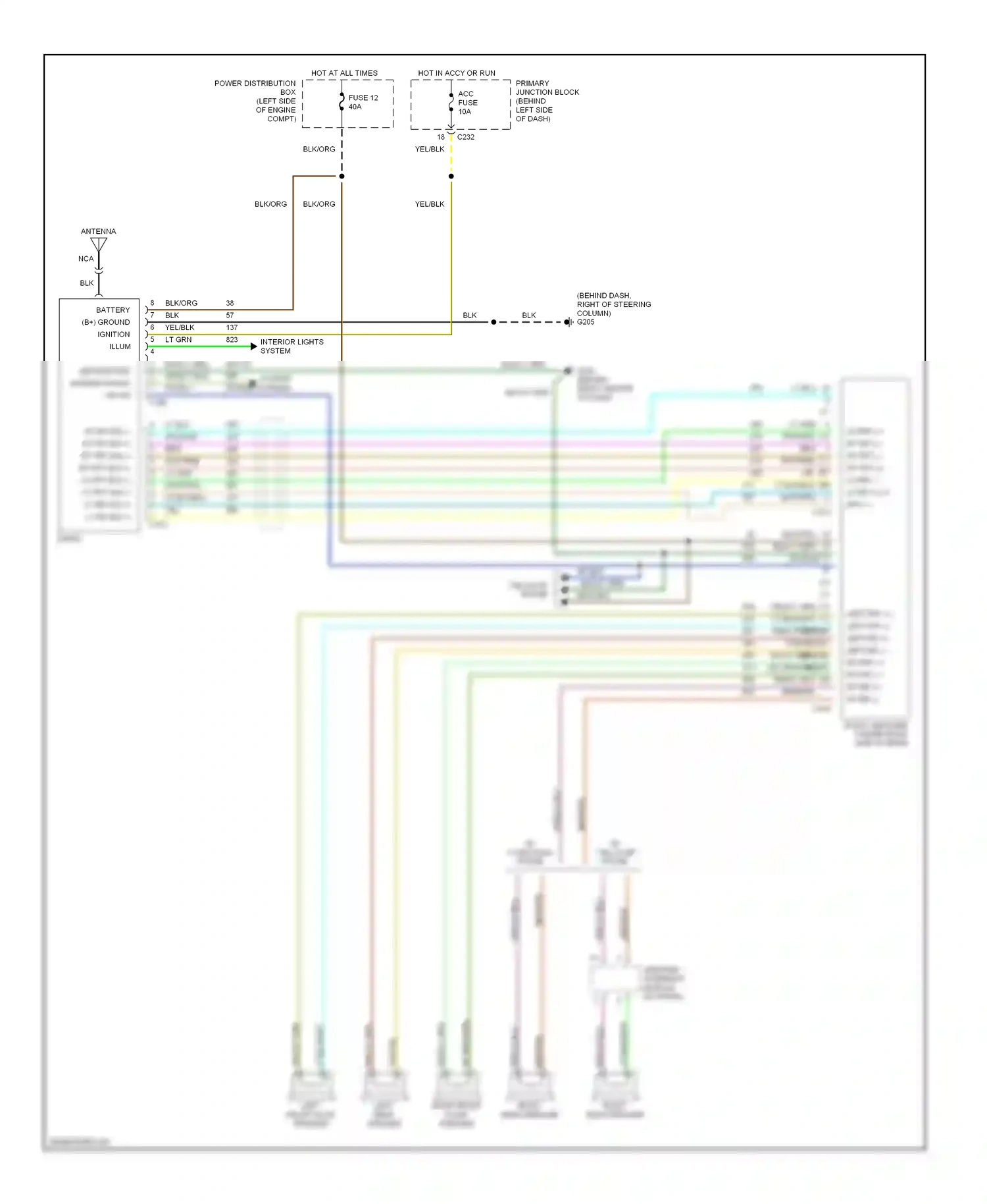 Wiring diagram blk for Mercury Cougar VII (1989-1997) (49 of 60)