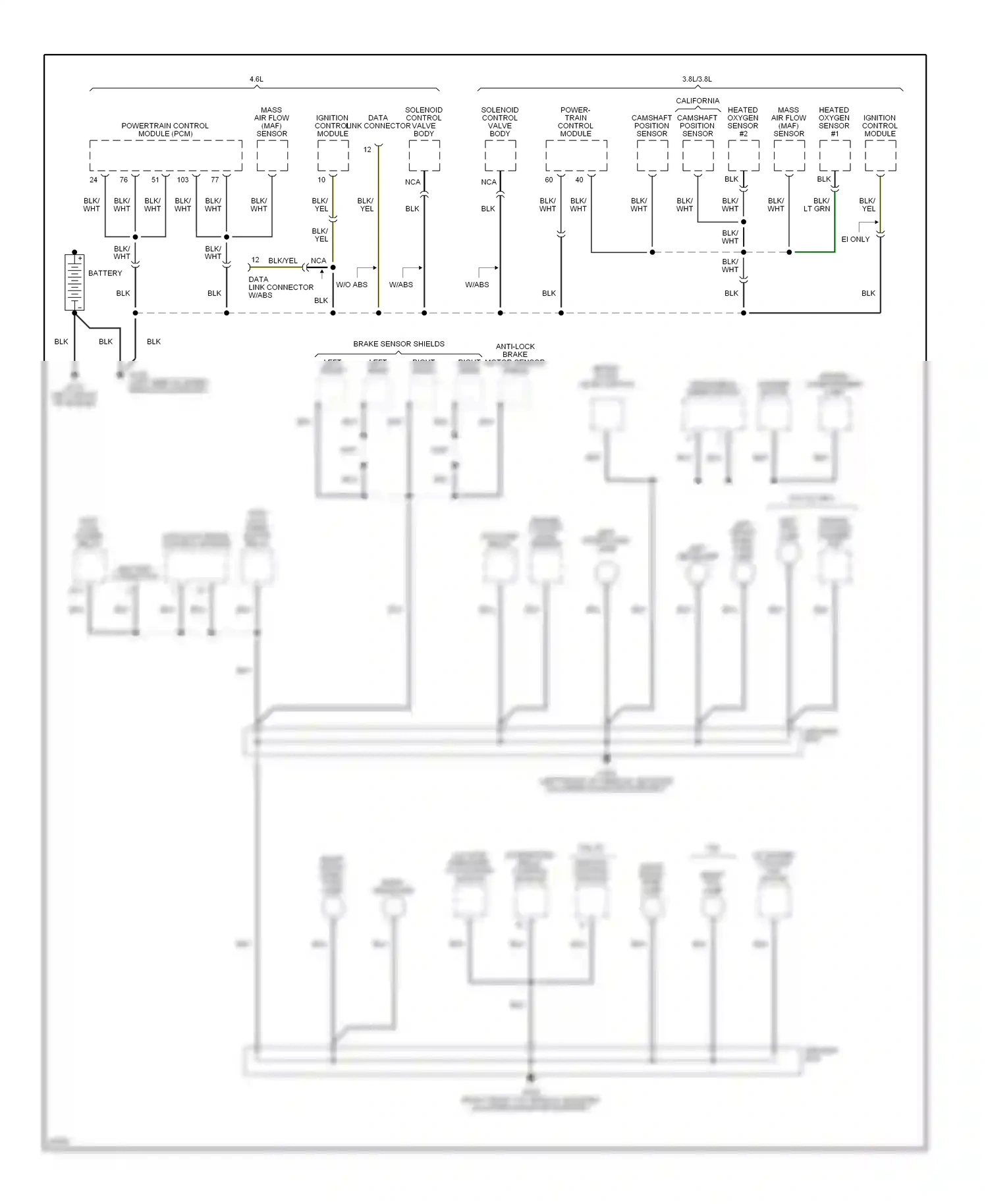 Wiring diagram blk for Mercury Cougar VII (1989-1997) (23 of 60)
