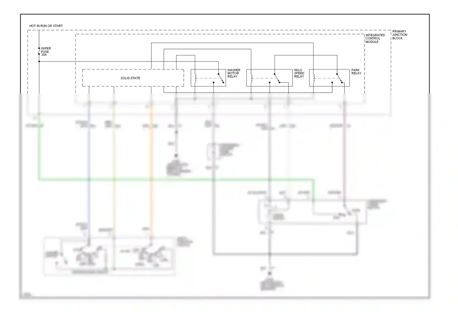 Wiring diagram multi- function switch for Mercury Cougar VII (1989-1997) (7 of 7)