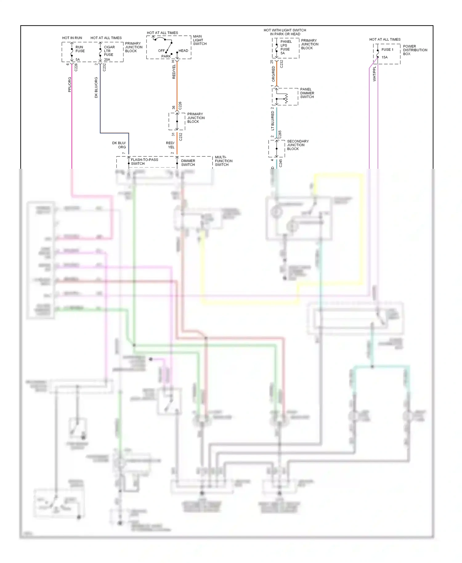Wiring diagram org/ for Mercury Cougar VII (1989-1997) (14 of 30)