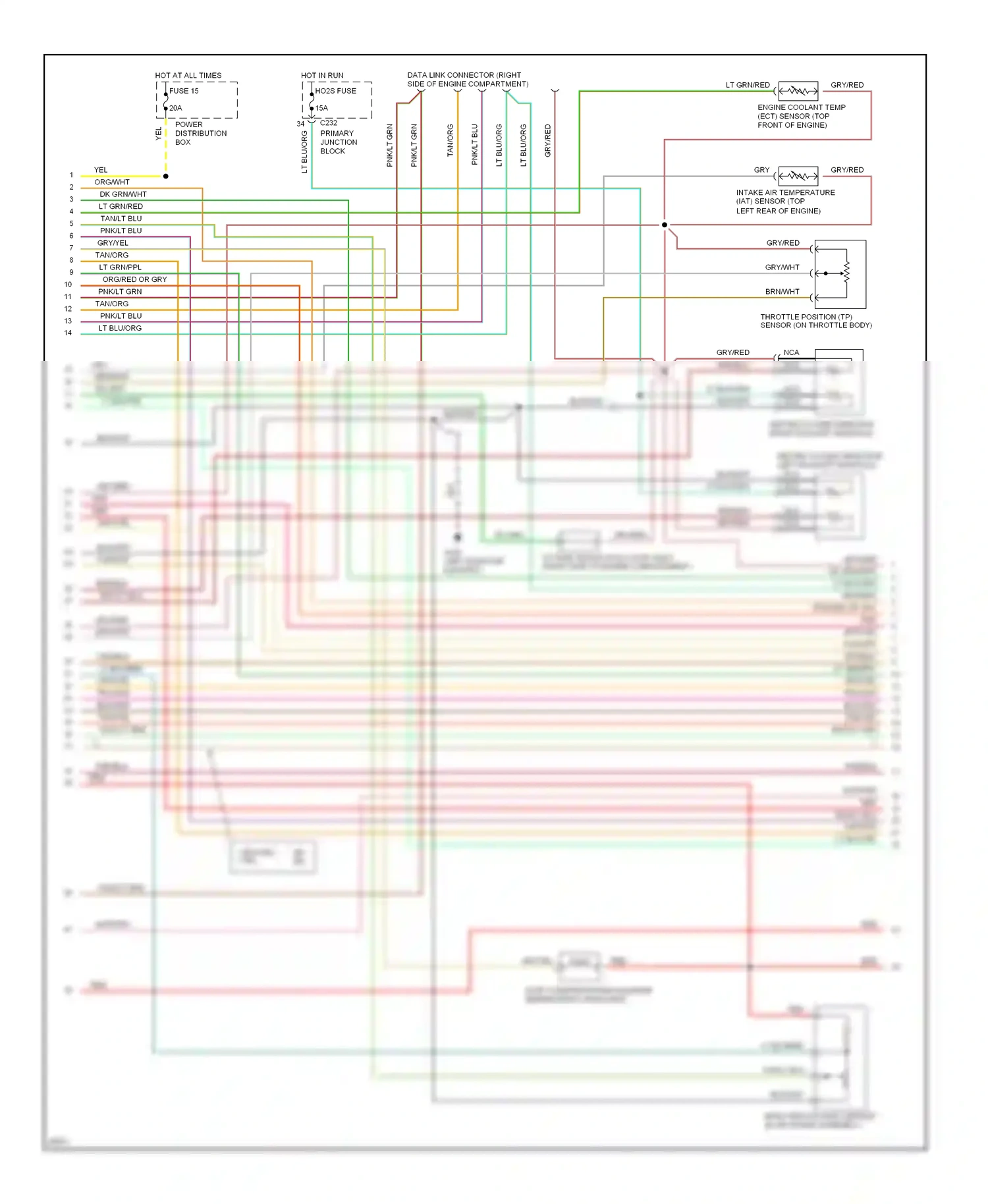 Wiring diagram red for Mercury Cougar VII (1989-1997) (8 of 39)
