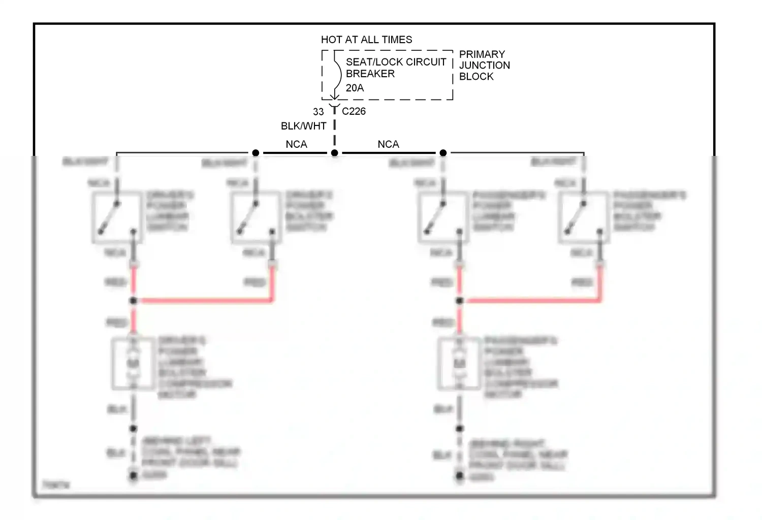 Wiring diagram red for Mercury Cougar VII (1989-1997) (29 of 39)