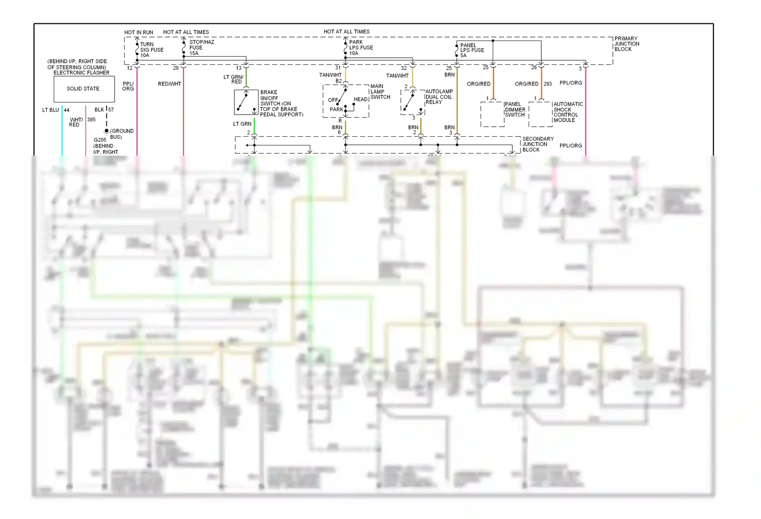 Wiring diagram red for Mercury Cougar VII (1989-1997) (12 of 39)