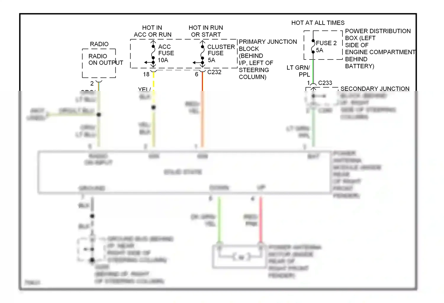 Wiring diagram red for Mercury Cougar VII (1989-1997) (24 of 39)