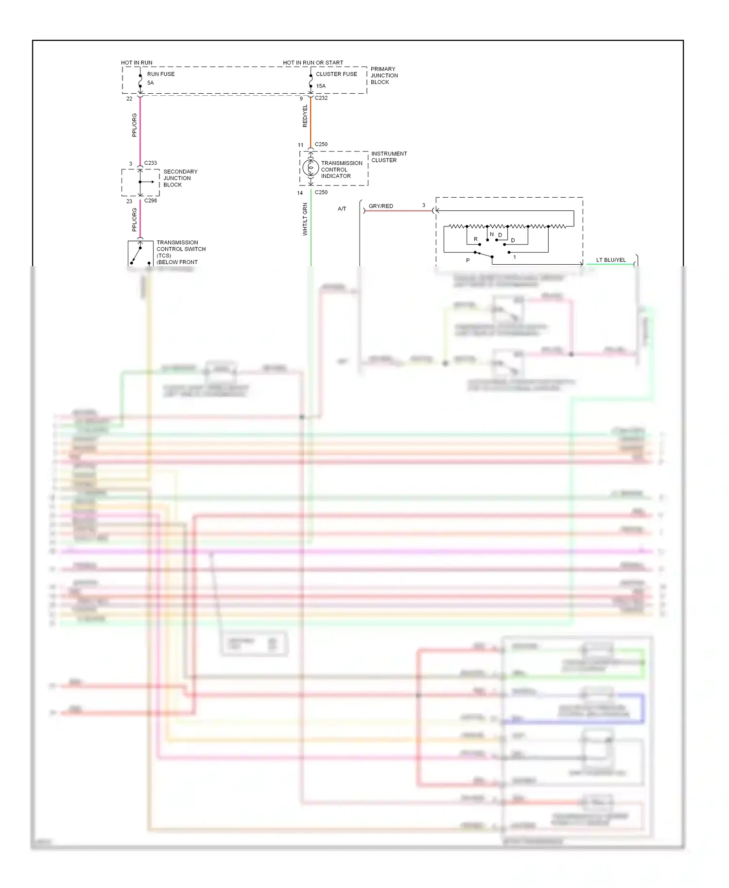 Wiring diagram red for Mercury Cougar VII (1989-1997) (9 of 39)