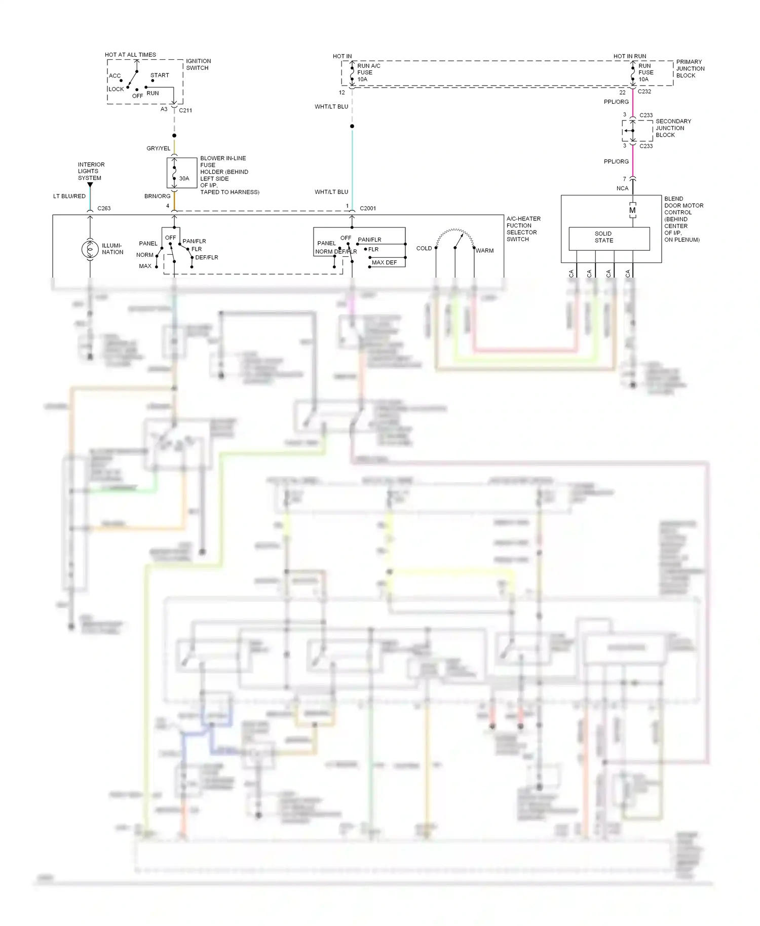 Wiring diagram run for Mercury Cougar VII (1989-1997) (2 of 23)