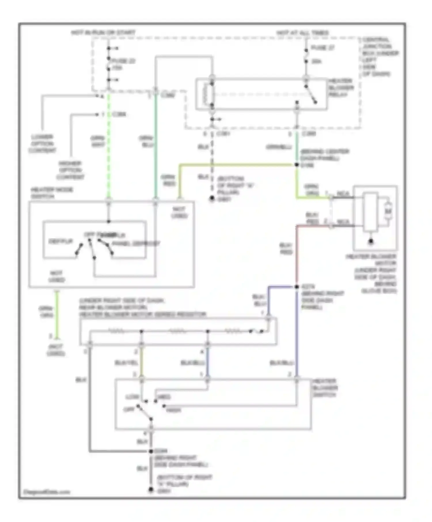 Cougar Mercury VIII (1998-2002): Heater circuit