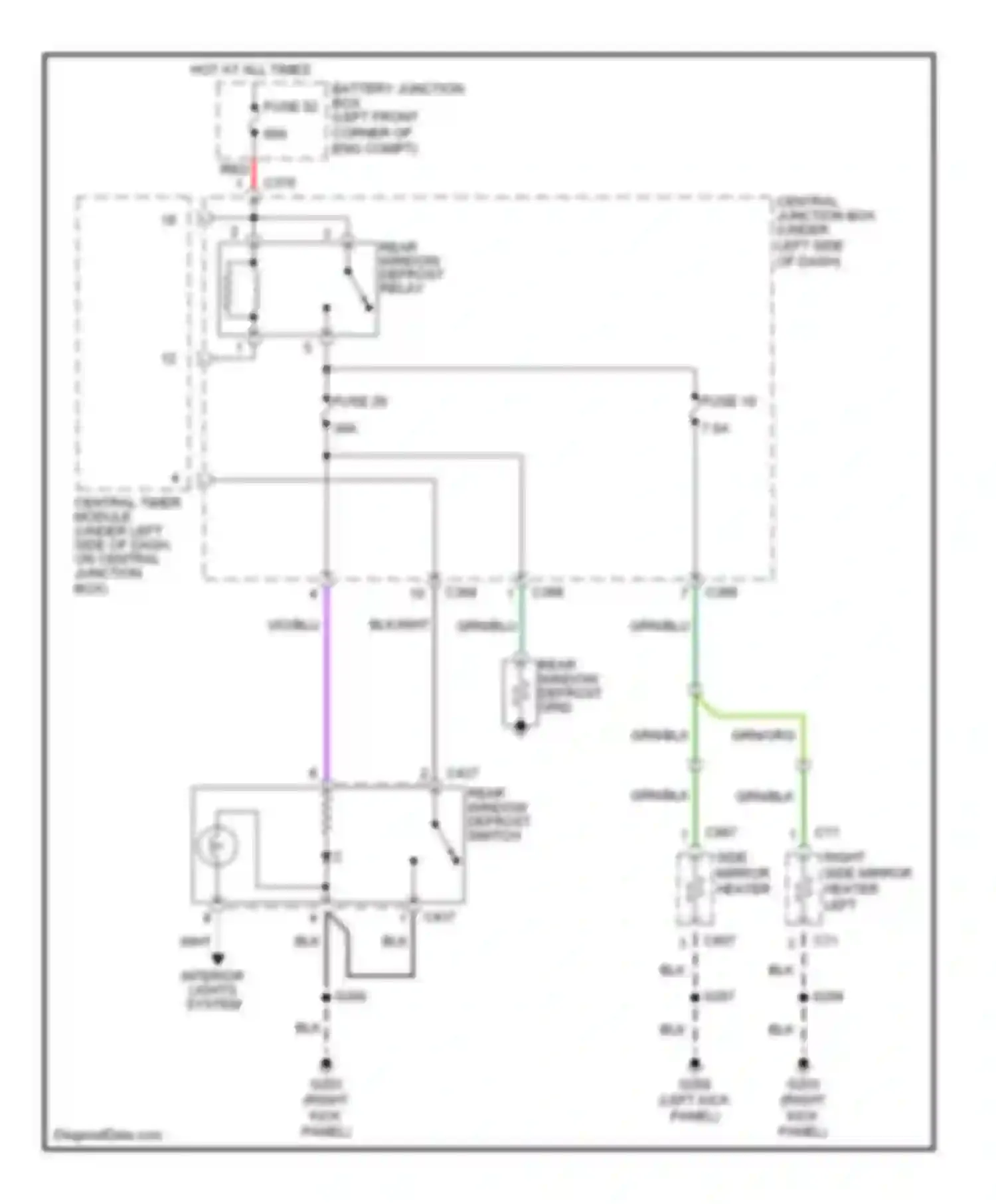 Cougar Mercury VIII (1998-2002): Defogger circuit