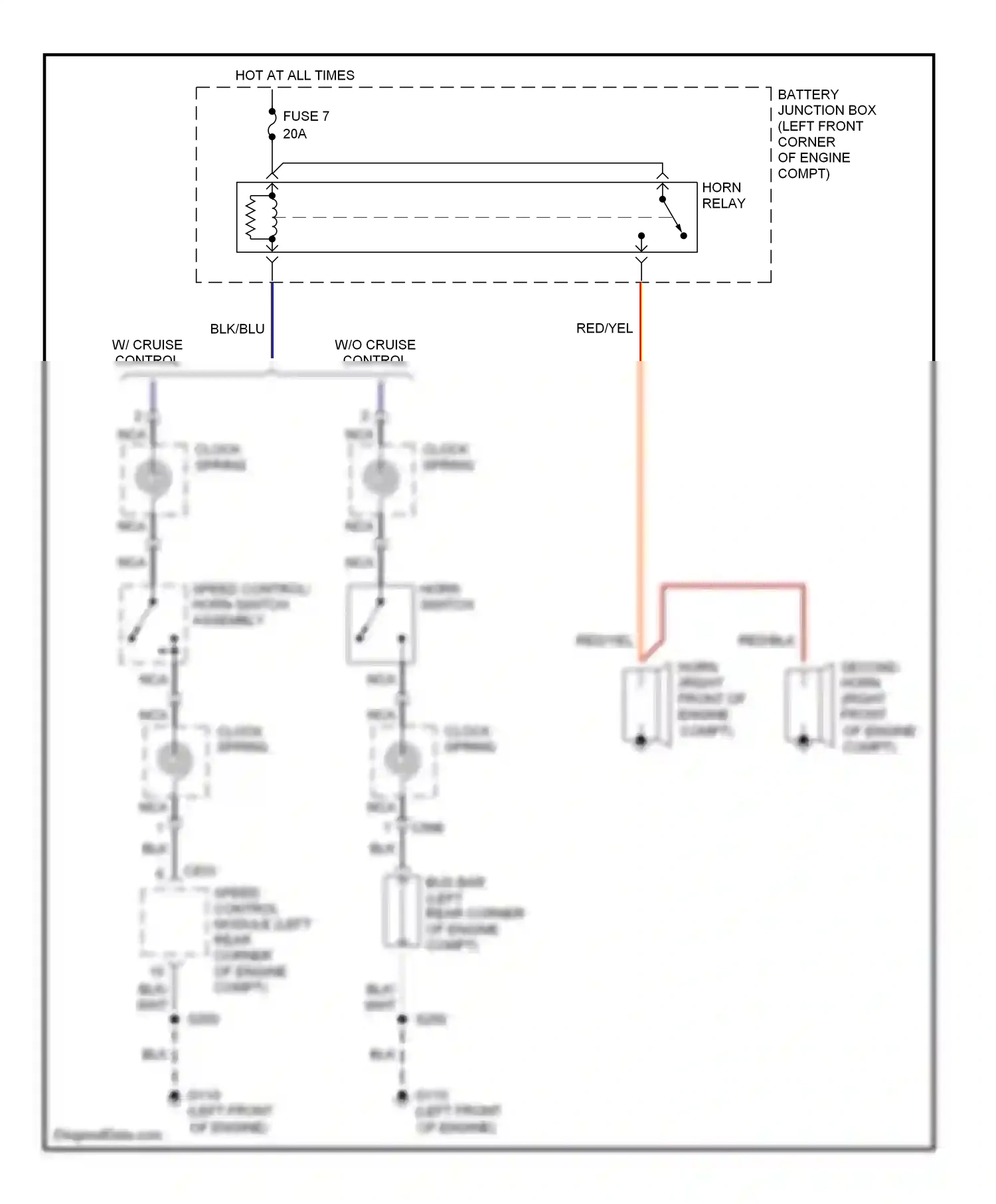 Wiring diagram blk/blu for Mercury Cougar VIII (1998-2002) (14 of 23)